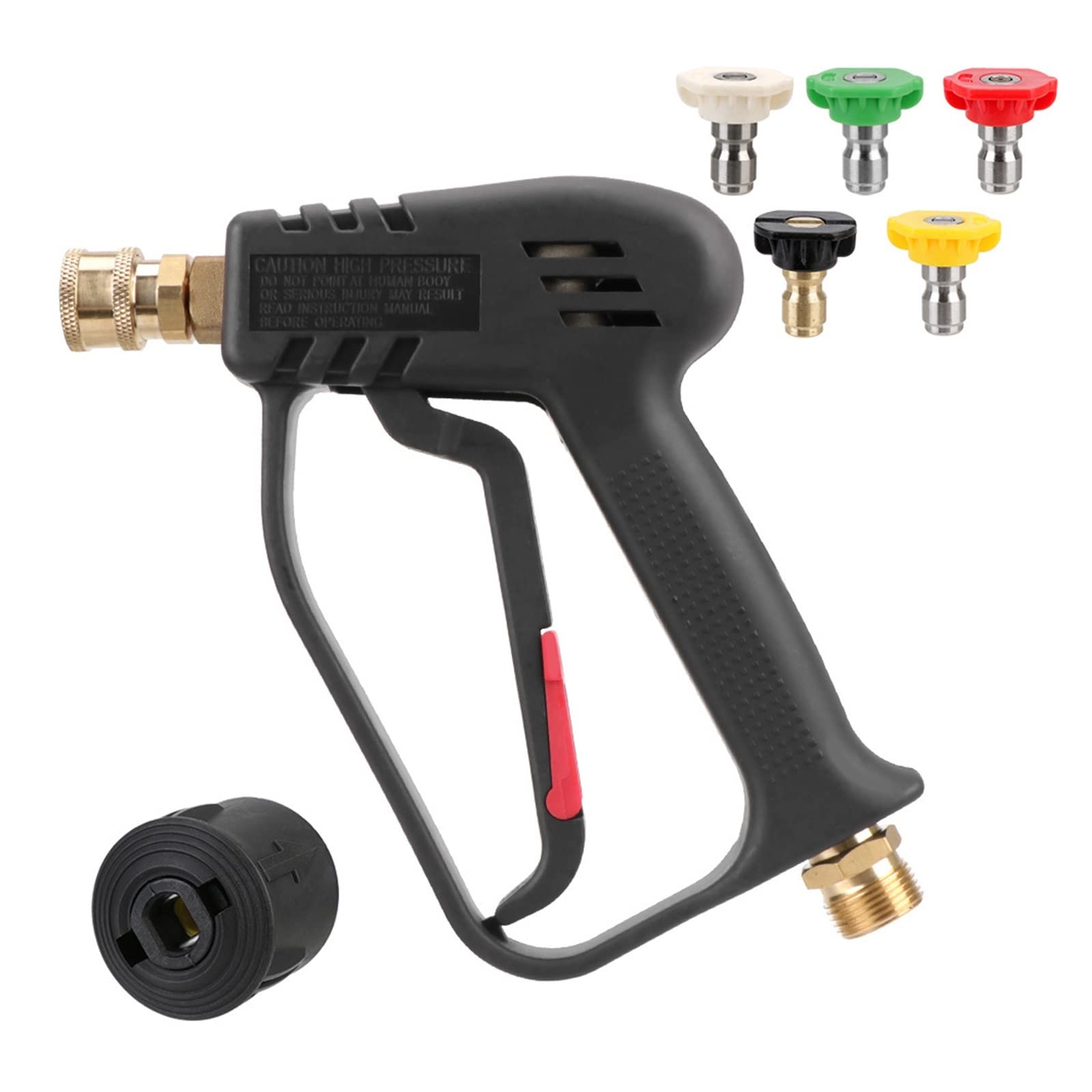 Pistola pulverizadora, For 4000PSI De Alta Presión For Limpieza Automóviles con 5 Juegos Boquillas Color Pistola Agua Conexión Rápida(Gun+Nozzle+Adapter)
