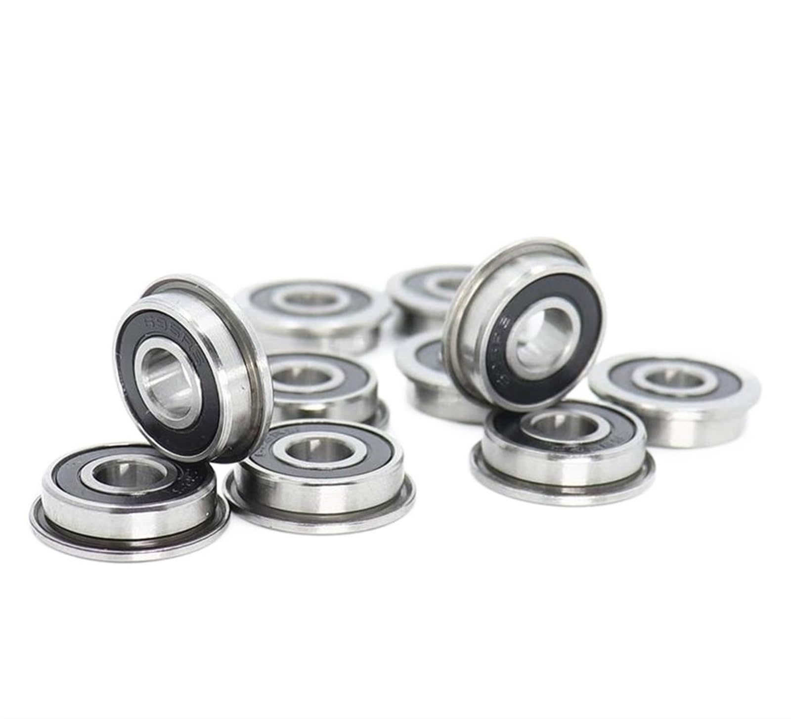 HYUJNAFZR Bimetal Seal Shield Micro deep Groove Bearing 10pcs F695-2RS 5 * 13 * 4mm Flanged MiniatureBall Bearings