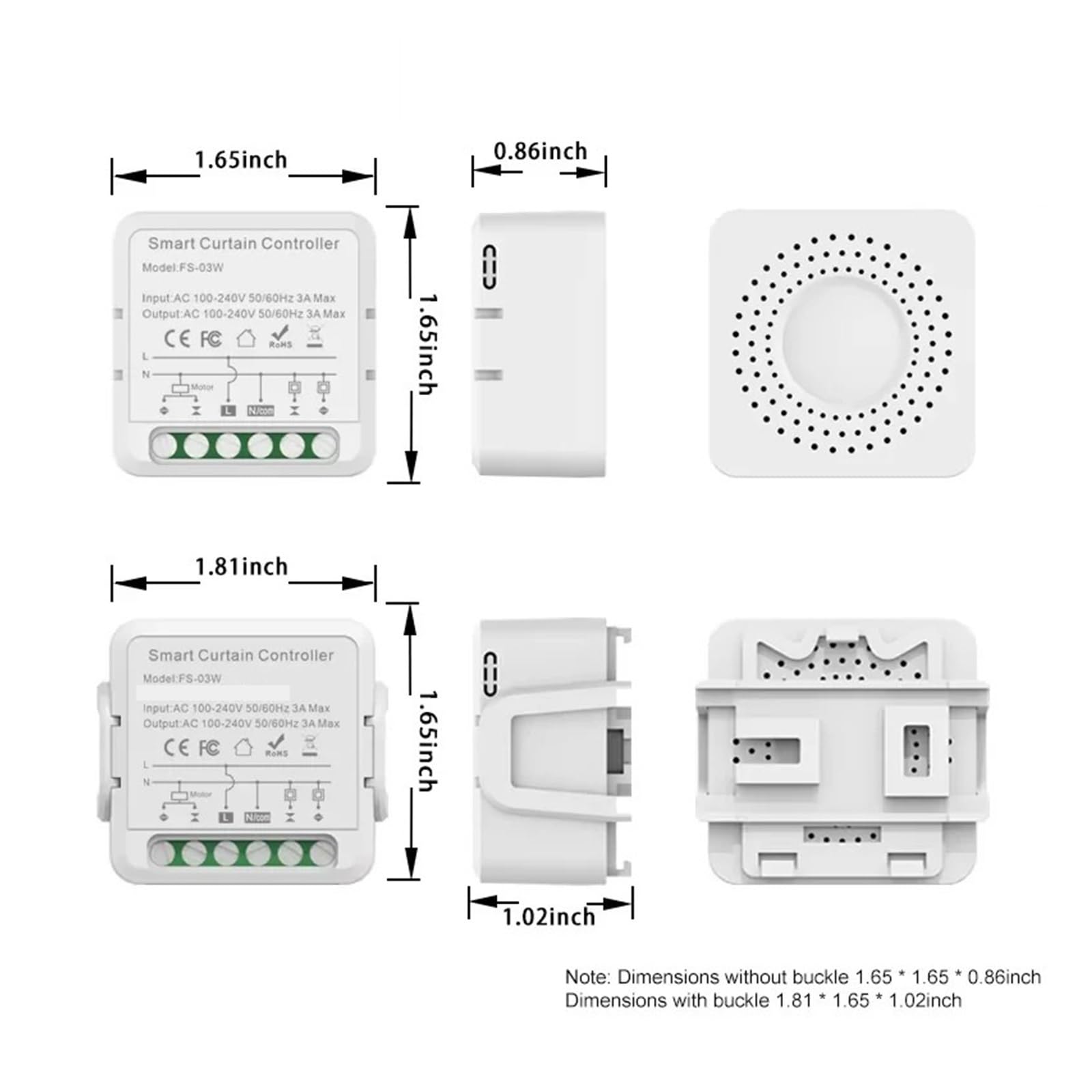 Módulo interruptor de cortina 3A for motores eléctricos de persianas enrollables(Wi)