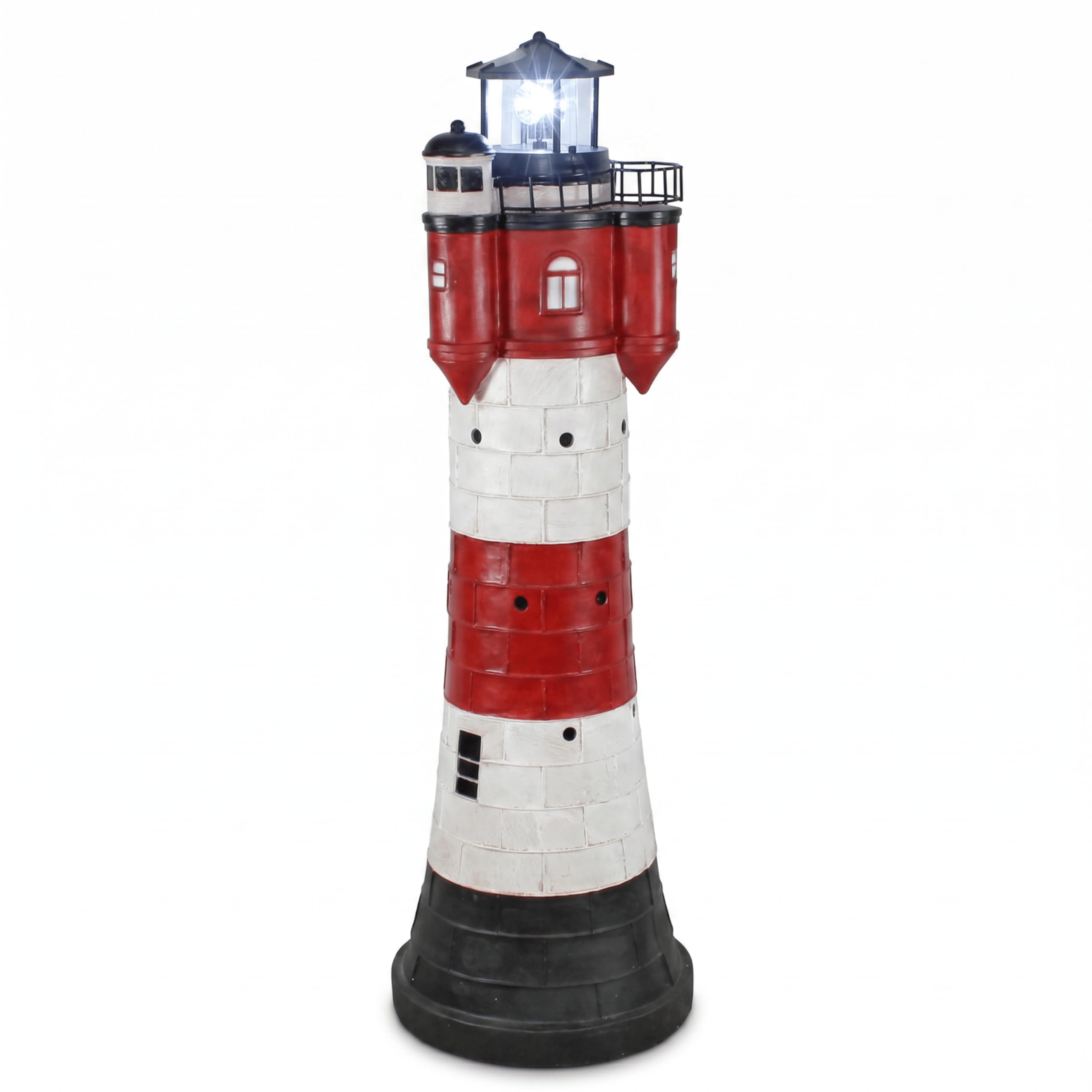 Westerholt Solar Leuchtturm Roter Sand mit rotierendem Led-Reflektor 50 cm | Original