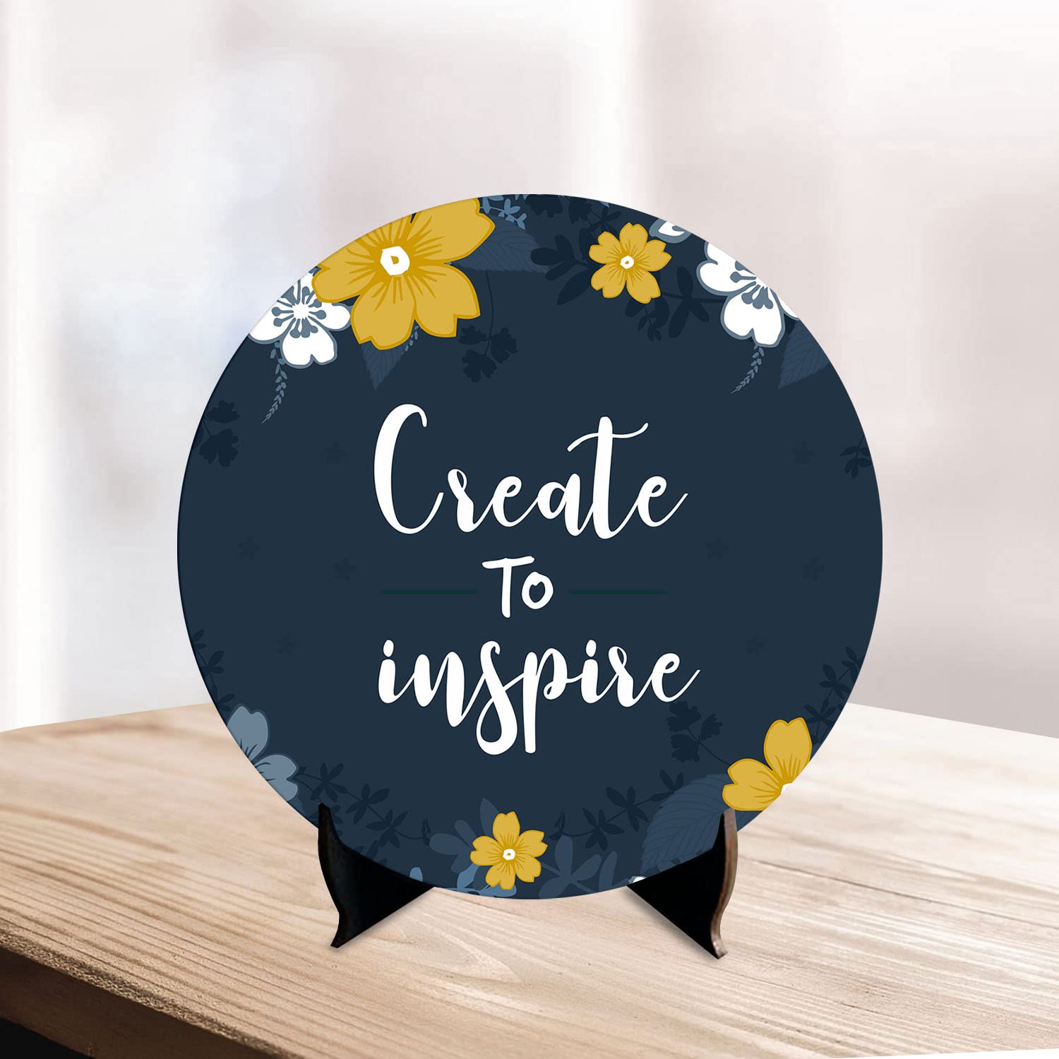 Artvibes Showpiece Idols and Figurines for Home and Office Decor | Wooden Stylish Quotes Create to Inspire for Table | Desk | Livingroom | Modern Art Design | Motivational Show Piece (SP_1218)