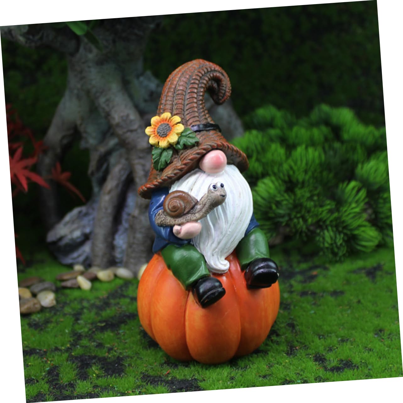 YARNOW 3pièces GNOME De Jardin Résine Sculpture Décorative pour Extérieur Figurine De Nain Mignon pour Noël Et Décoration De Jardin Créatif pour Famille