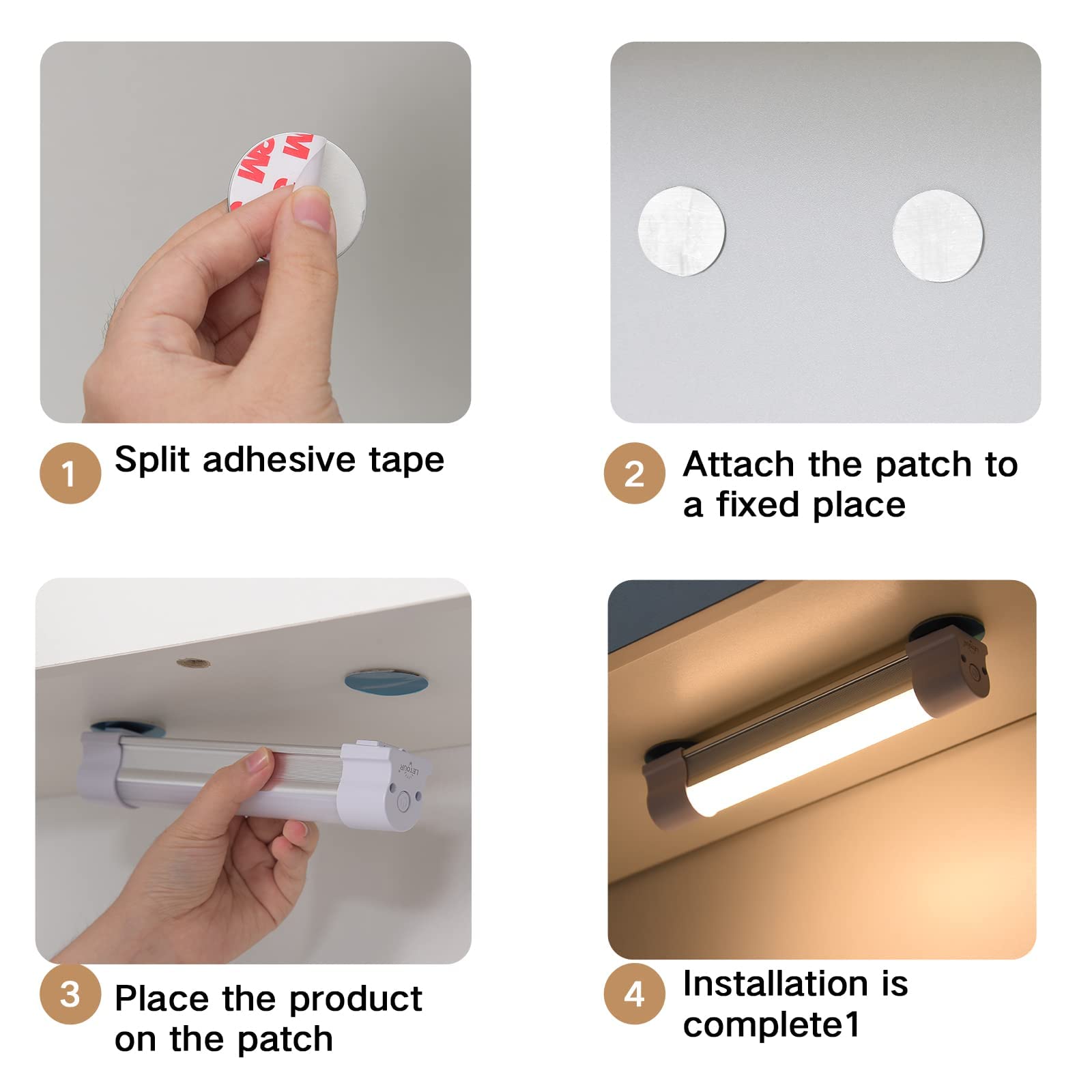 Cabinet luce LED tubo magnetico 4000Lumens 3 colori luminosità continuamente dimmerabile campeggio Lanterna USB ricaricabile luci portatili con 2 magneti Stamina per 60 ore