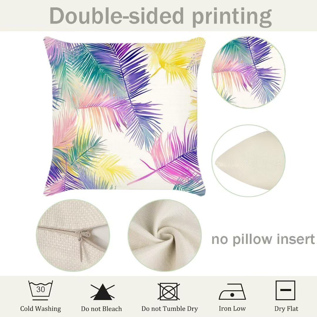 Fundas Cojines 40x40 cm Exterior Cojines Vistoso Fundas de Almohada Juego de 4, Cuadrados Funda Cojin Verano Almohadas con Cremallera, Sofa Cama Decorativos para Hogar, Jardín, Salón y Dormitorio Ym63