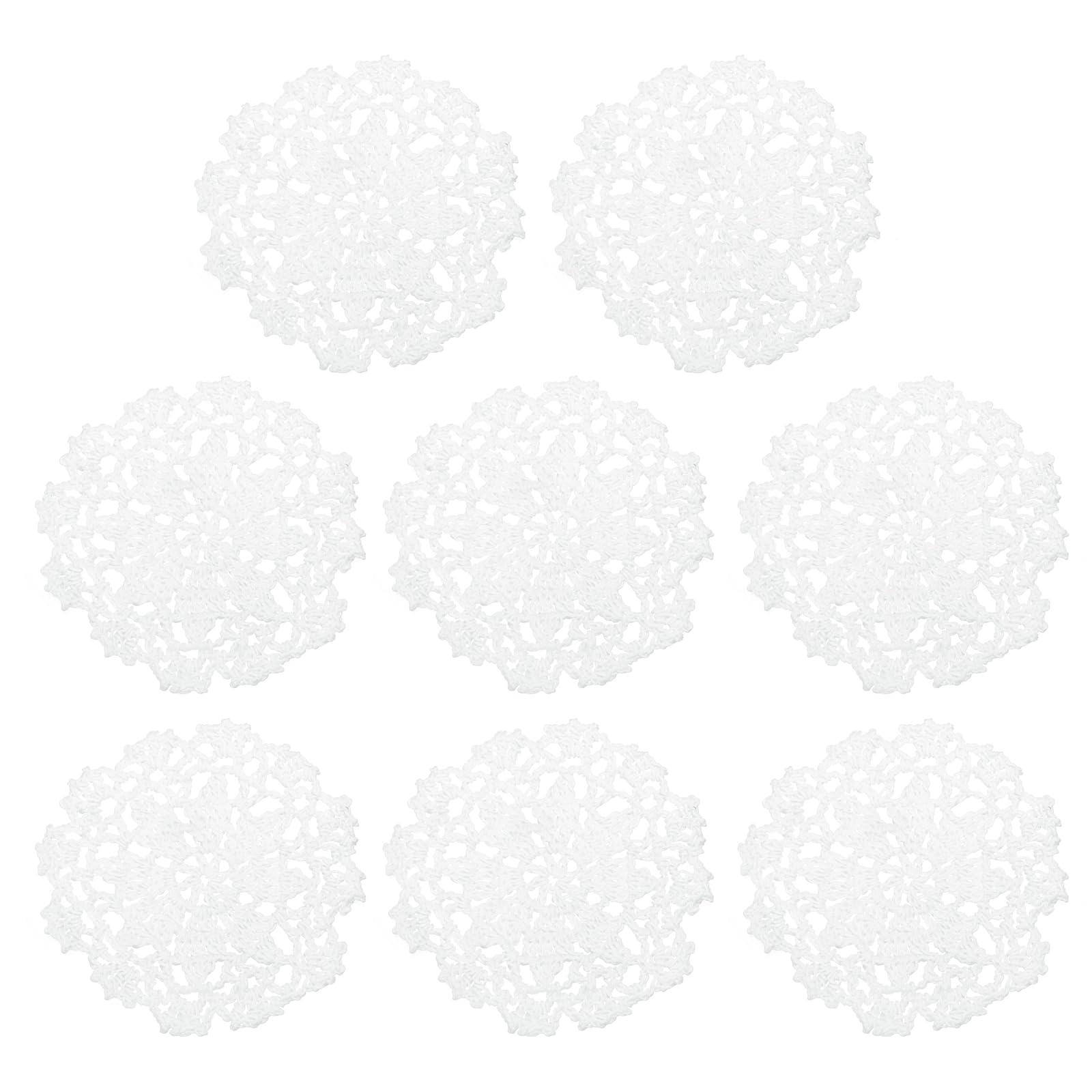 Dessous de verre en tissu coton brodé de dentelle blanche lot de 8 de 10,2 cm