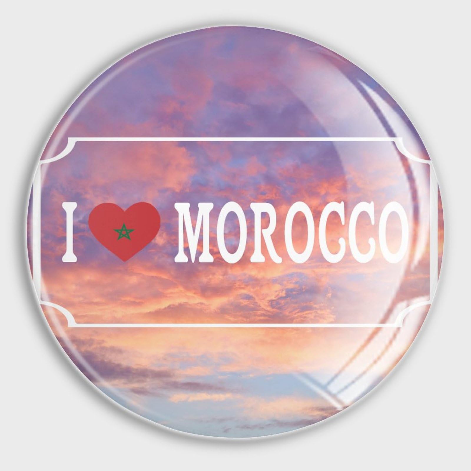 Aimant drapeau Maroc Choice Peace en verre pour frigo et tableau x4