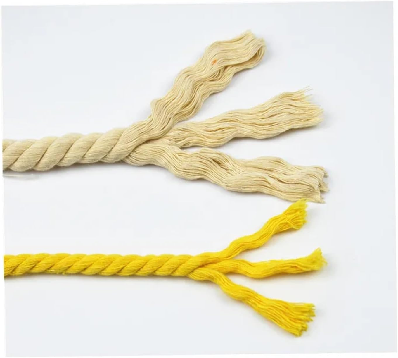 10m 5mm 3-Strand Twisted Colorful Cotton Rope/Rope for Bags Home Decoration DIY Textile Accessories(Beige)