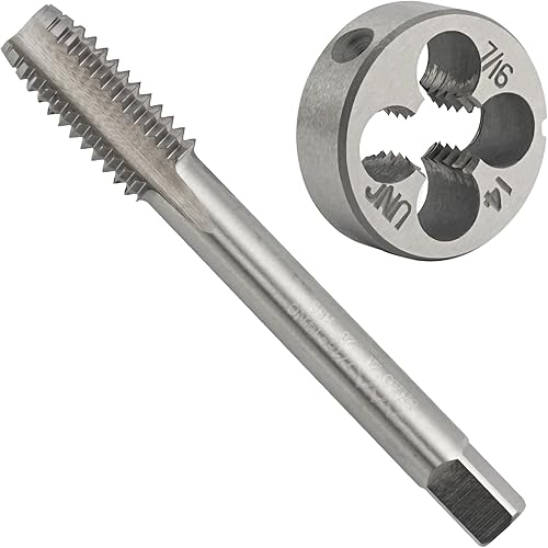 7/16 "-14 UNC HSS Tap And Die Set, 7/16 x 14 UNC Macho de rosca de máquina y rosca redonda Die mano derecha