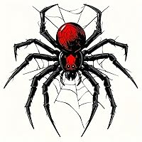 2PCS Black Spider Vinyl Decals - Waterproof Stickers for Cars, Trucks, Notebooks, Easy to Apply, Durable Adhesive, One-Time Use Vehicle Decor