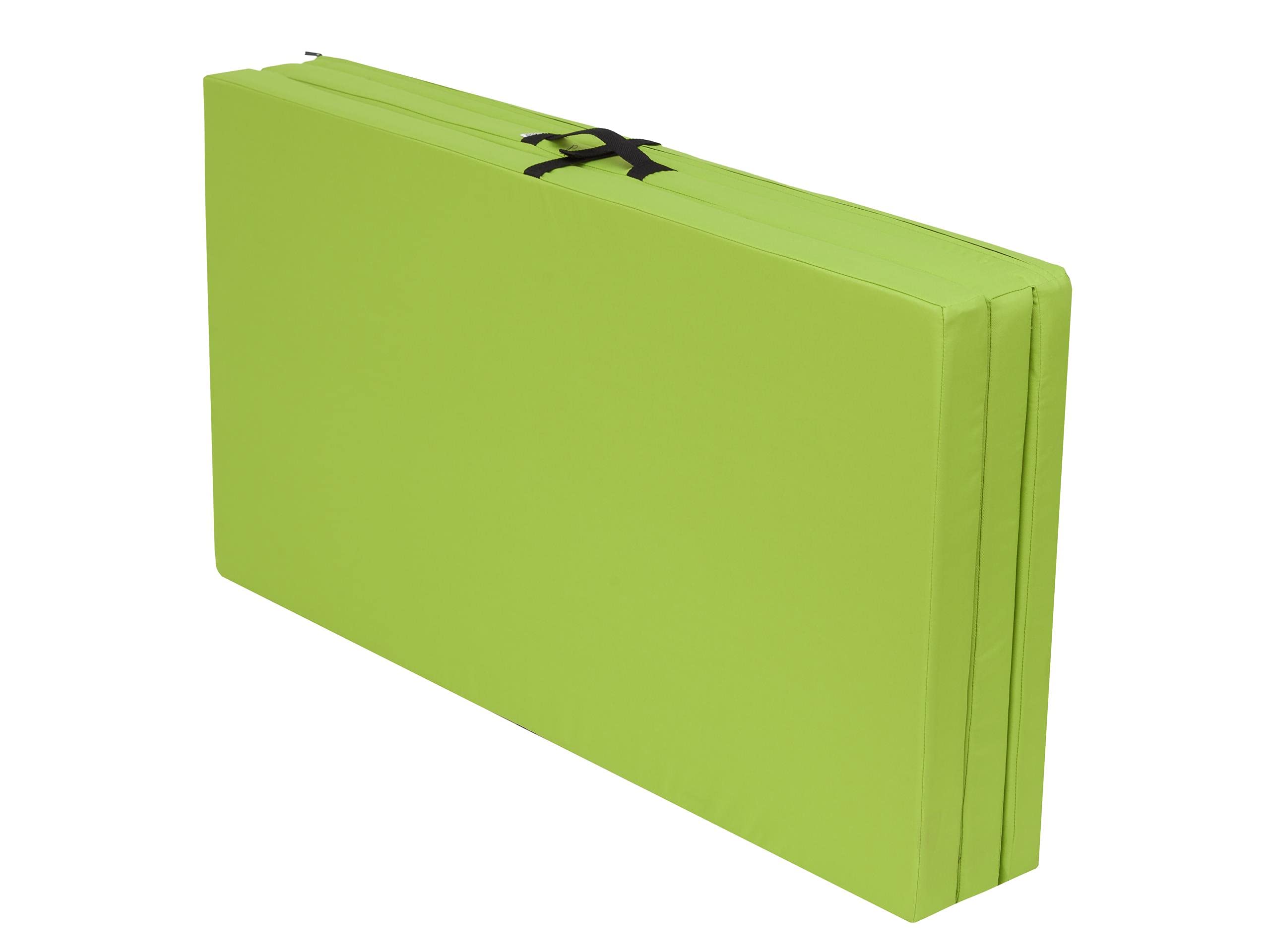 Matelas d'entraînement, matelas d'appoint, matelas de camping, matelas de chambre, matelas de plage, matelas pliant, 195 x 120 cm, vert citron