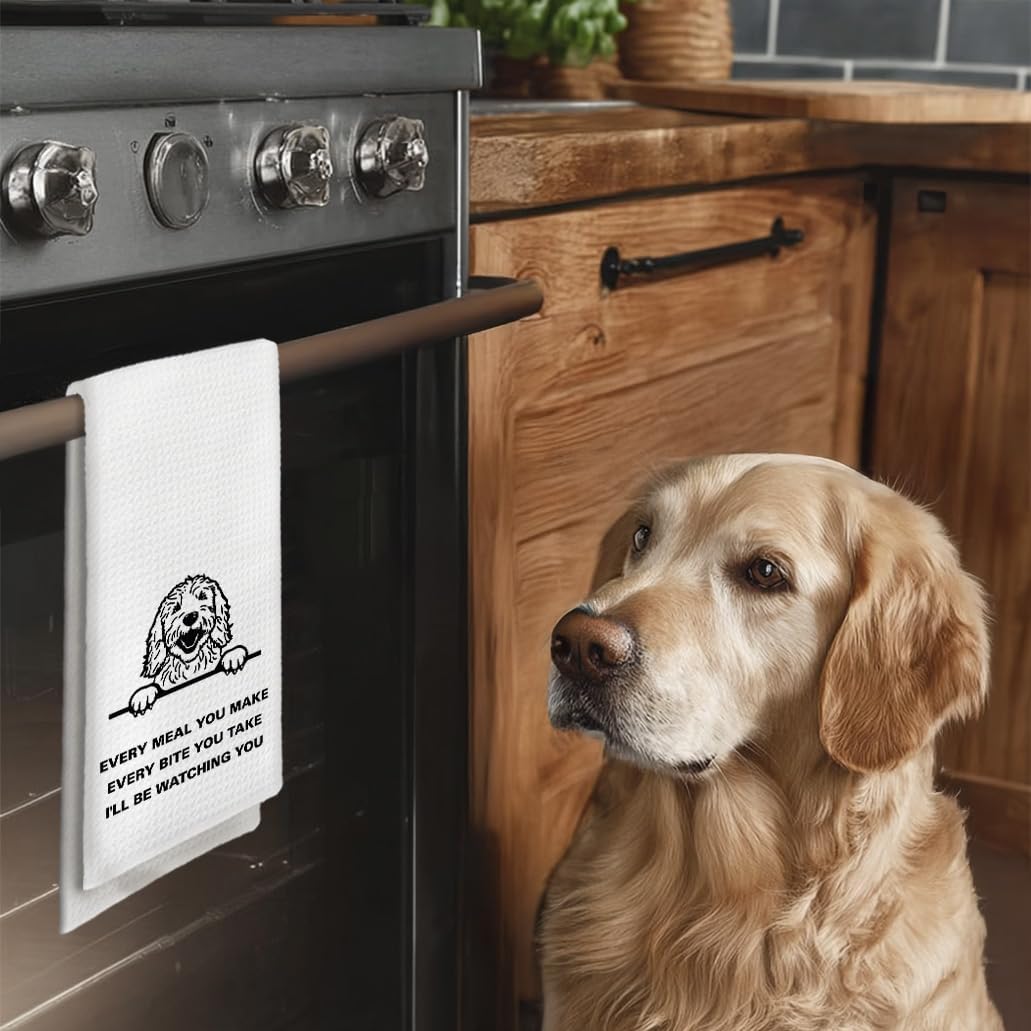 Goldendoodle Gifts Kitchen Towels, Goldendoodle Gifts for Women, Golden Doodle Dog Hand Towels, Golden Doodle DogTea Towels Dish Towels for Kitchen, Dog Kitchen Bathroom Decor, 16x24 Inch - Image 2