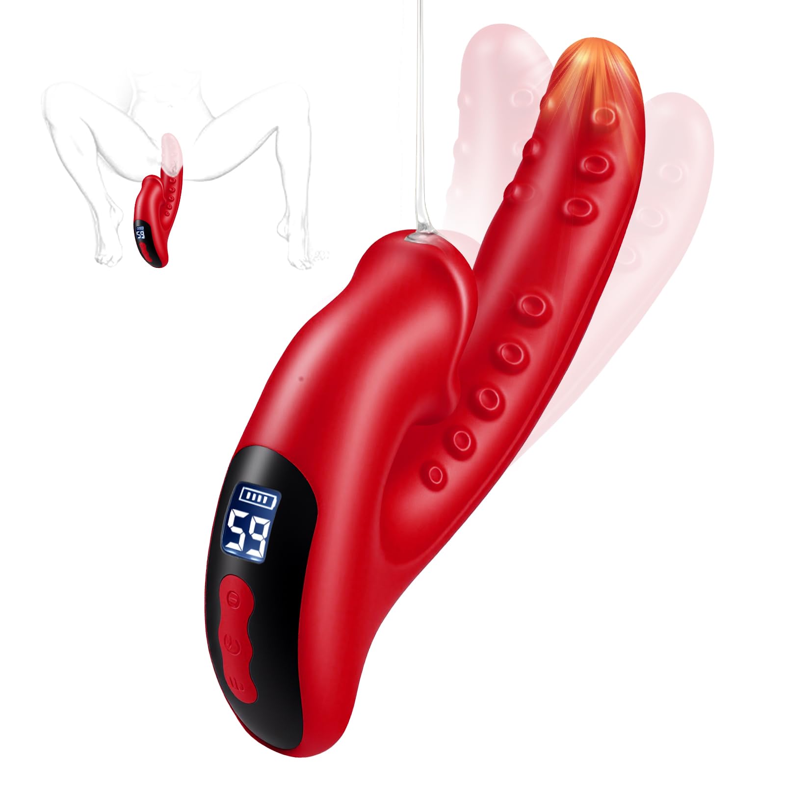 Vibrator Adult Sex Toys Dildo CAMWOQL with 10 Thrust Vibrations and 5 Tongue Licking Modes Female G-Spot Nipple