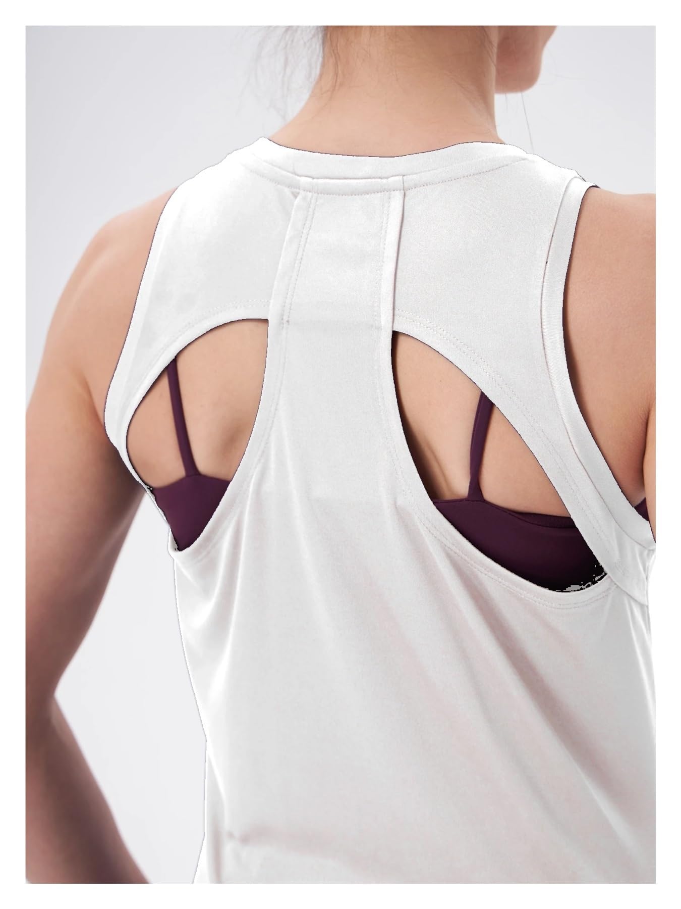 Canotte da allenamento da donna 3 pezzi Canotte da yoga senza schienale da donna Canotte da corsa Fitness T-shirt senza maniche Gilet ad asciugatura rapida Abbigliamento sportivo Allenamento femminile