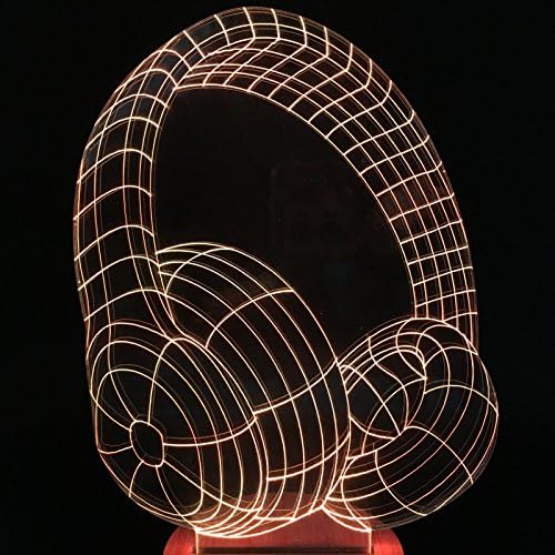 YANGHX FUGEST 3D Night Light Headphone Shape Touch Table Desk Lamps 7 Color Changing Lights (Color: Multicolor)