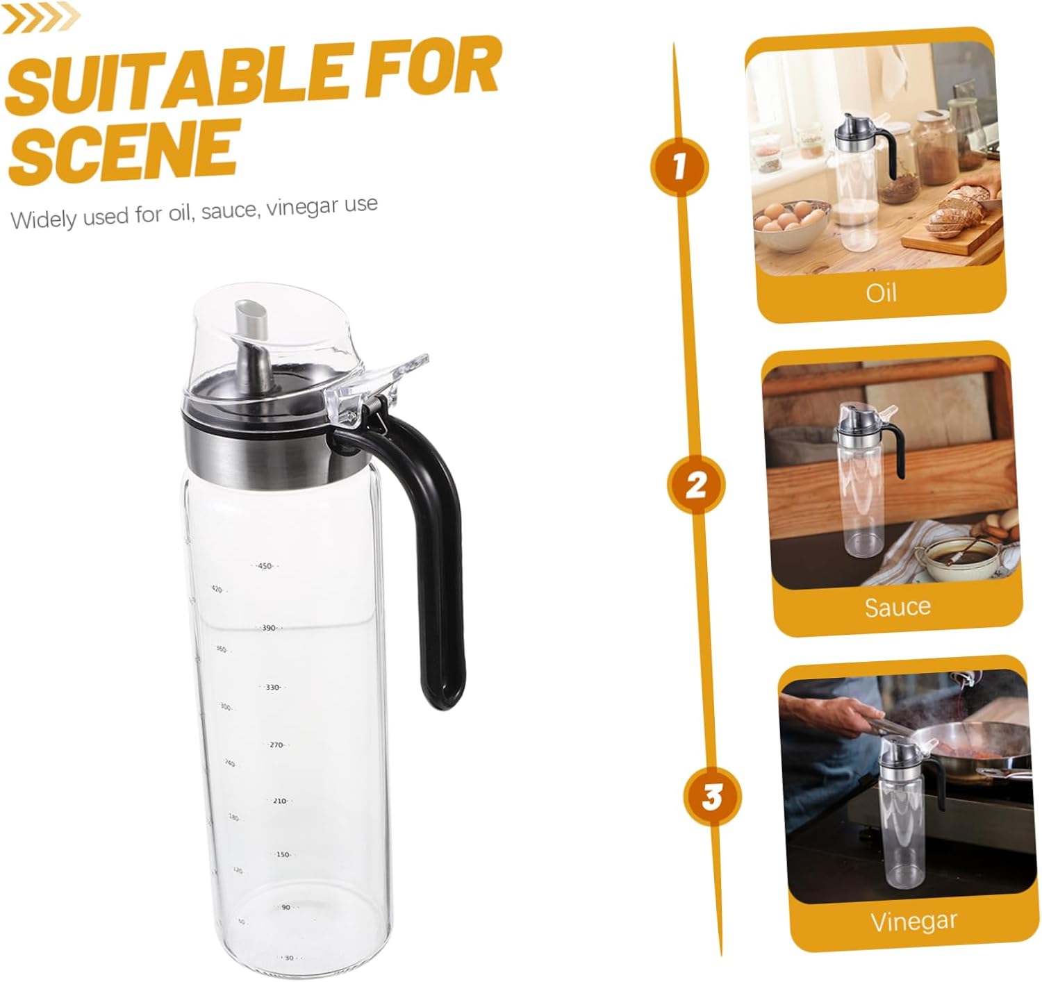 Kitchen Oil Pot Sprayer High Borosilicate Glass Leakproof Easy to Use Oil Vinegar Dispenser