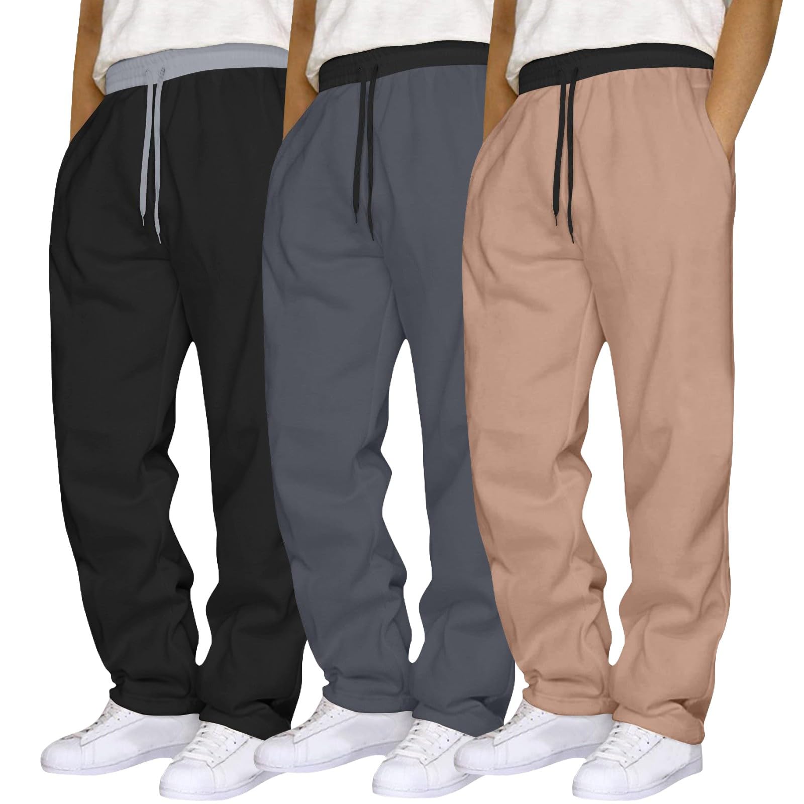 Baggy Jogginghose Herren Baumwolle Trainingshose Outdoorhose Winterhose