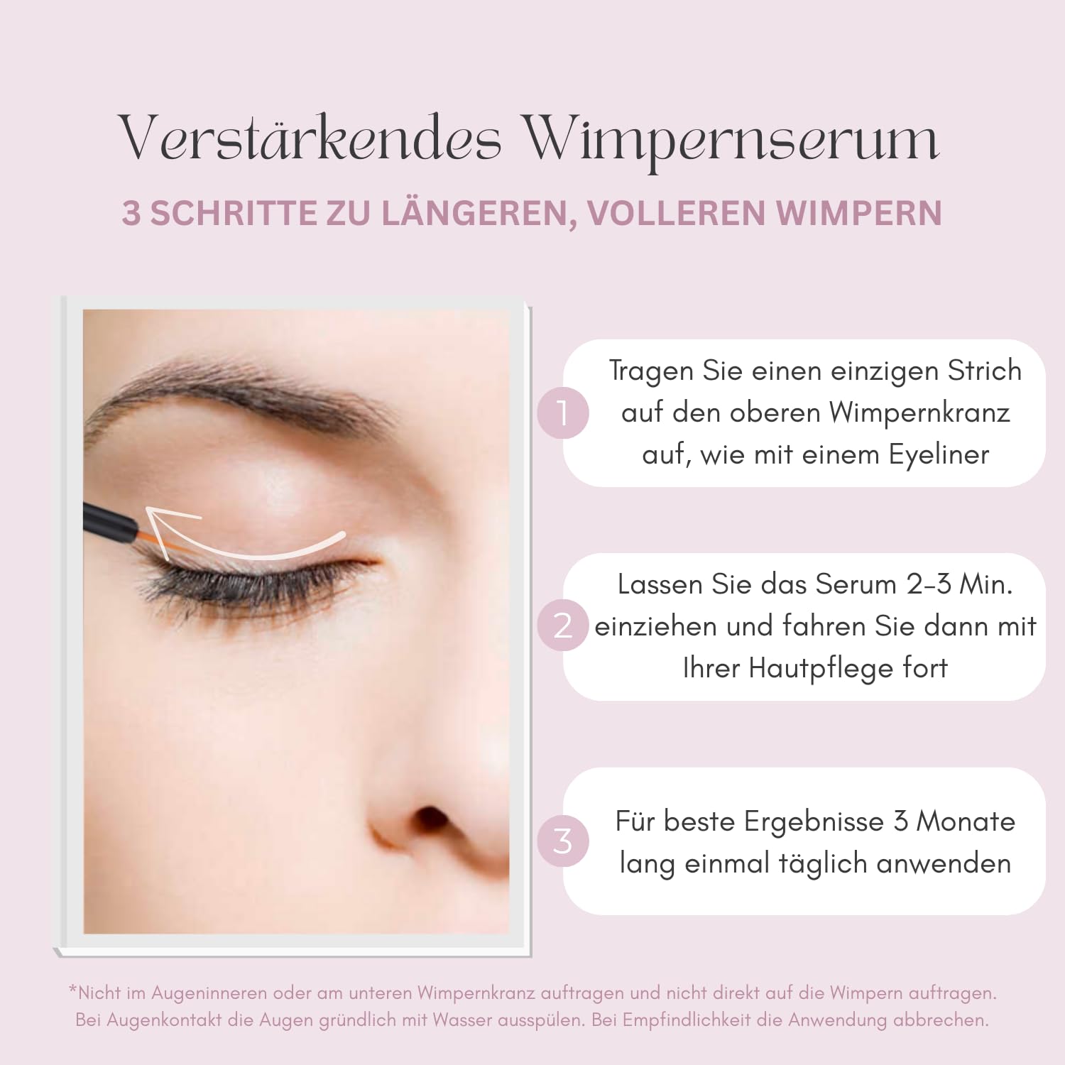 Wimpernserum mit Biotin und Hyaluronsäure, 3 ml