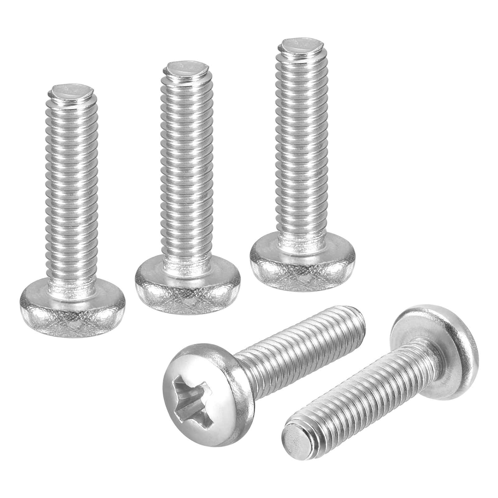 DTGN M4-0.7x16 Pan Head Machine Screws - 60pcs - Good for Machinery - 304 Stainless Steel Phillips Machine Screws Bolts - Silver — image 1