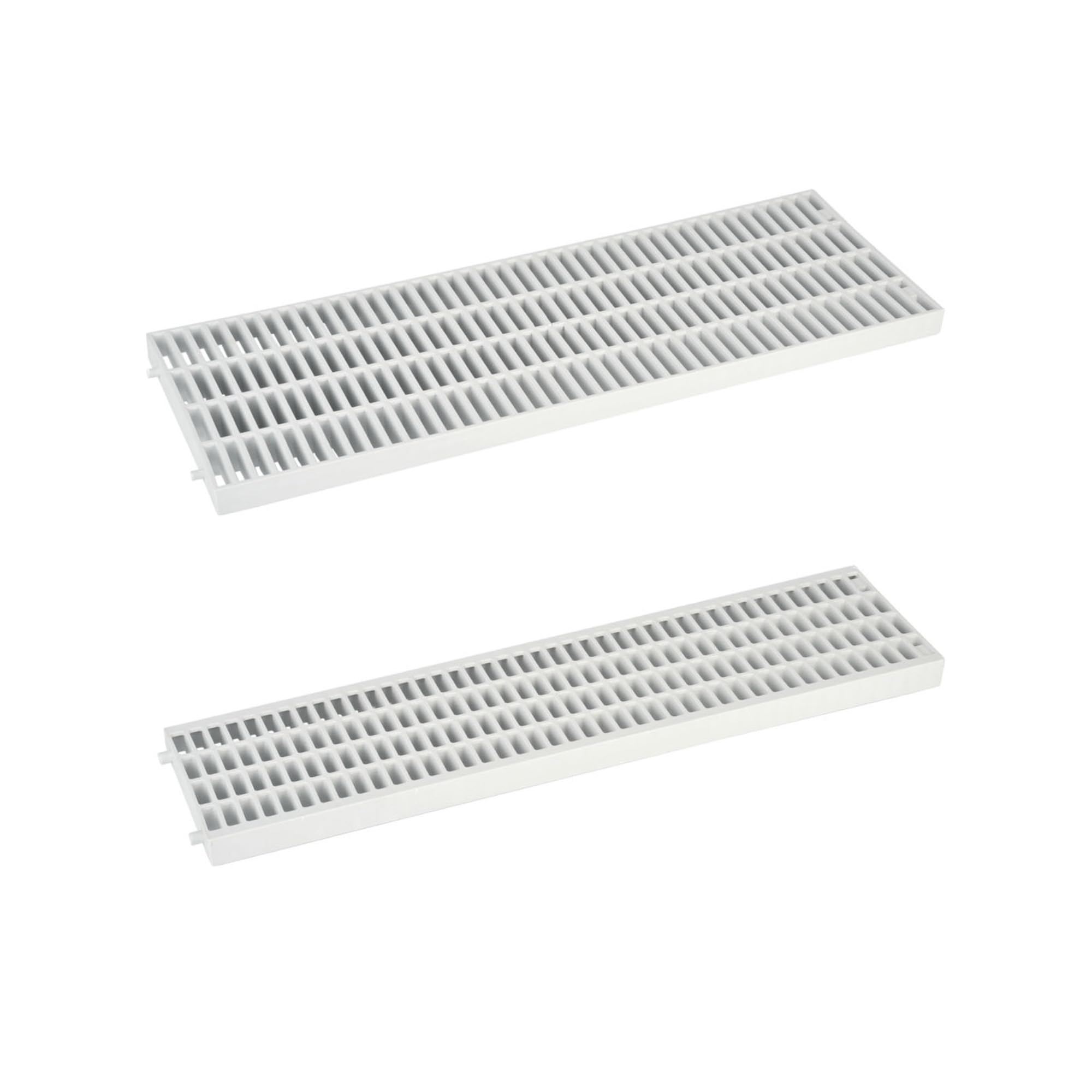 Griglia Ricambio per Canaletta Drenaggio Acqua Piovana - Grigliato modulare per canalina in Plastica 13x50 e 20X50 - Antiscivolo Antitacco - Grigio chiaro - Made in Italy (CM 13X50X2, N° 10 GRIGLIE)
