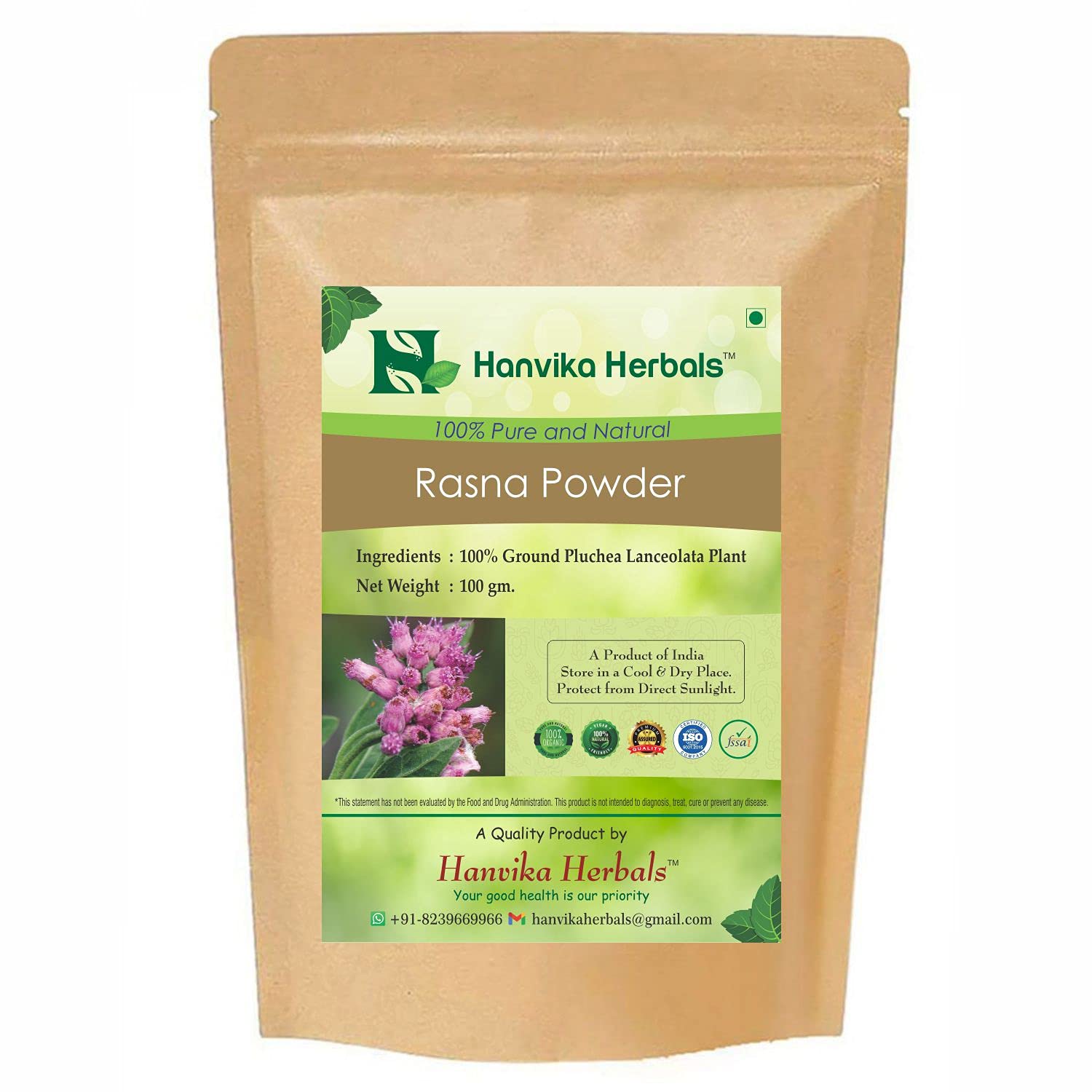 Rasna Powder - 100% Pluchea Lanceolata Plant (100 gm)