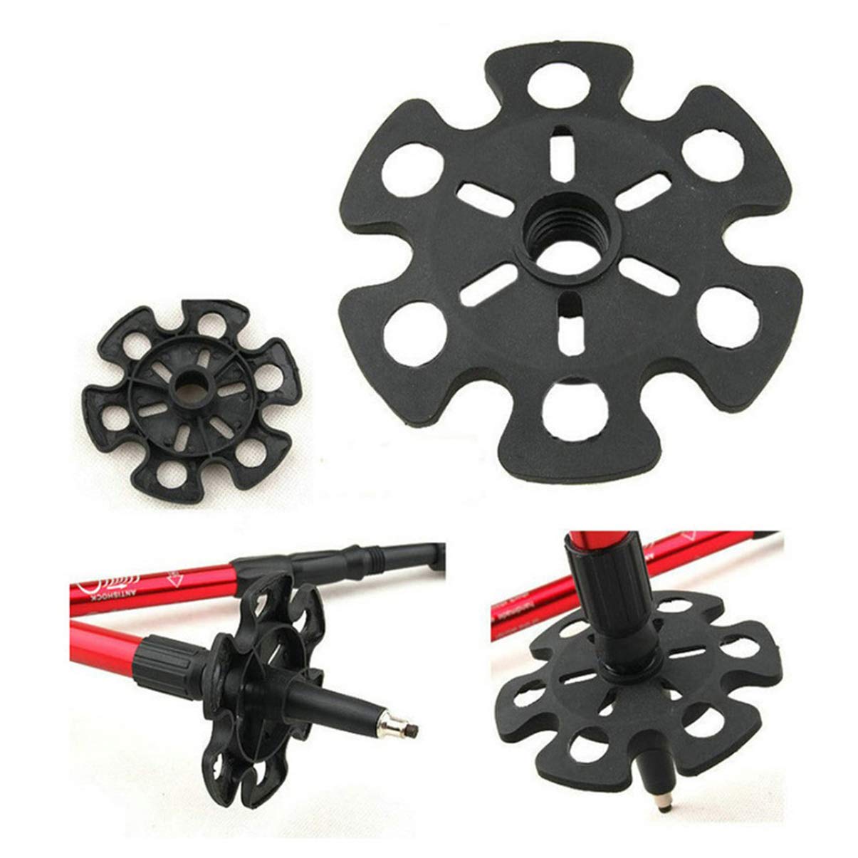 BESPORTBLE 10 Pcs Trekking Pole Snow Baskets Removable Mud Ski Basket Walking Hiking Stick Replacement Accessory for Hiking Trekking Walking Poles