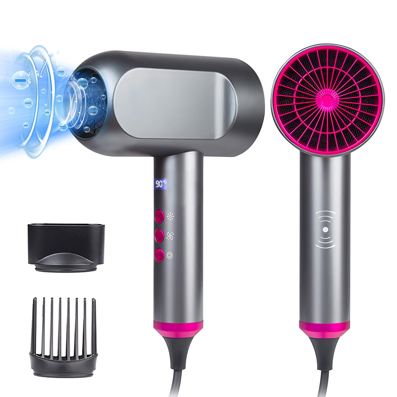 Buy Travel Hair Dryer, 1600W Ultralight Smart Induction Hair Blow Dryer