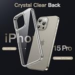 JETech Case for iPhone 15 Pro 6.1-Inch, Non-Yellowing Shockproof Phone Bumper Cover, Anti-Scratch Clear Back (Natural Titanium)