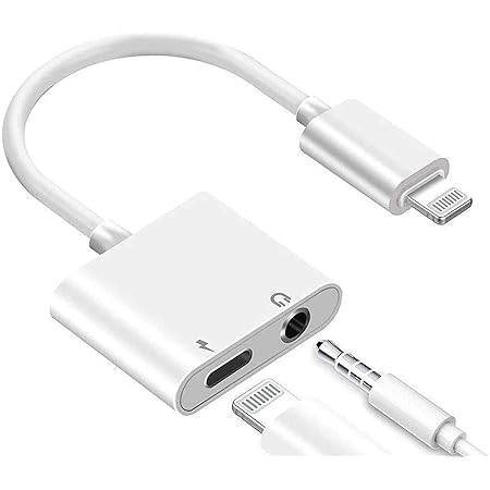2 in 1 Headphone Adapter for iPhone Dongle Splitter,3.5mm Jack Headphone Adapter Earphone Accessories Dongle Aux Audio Adaptor,Compatible with iPhone 12/11/11 Pro/11 Pro Max/7/7P/8/8P/X/XR/XSMAX