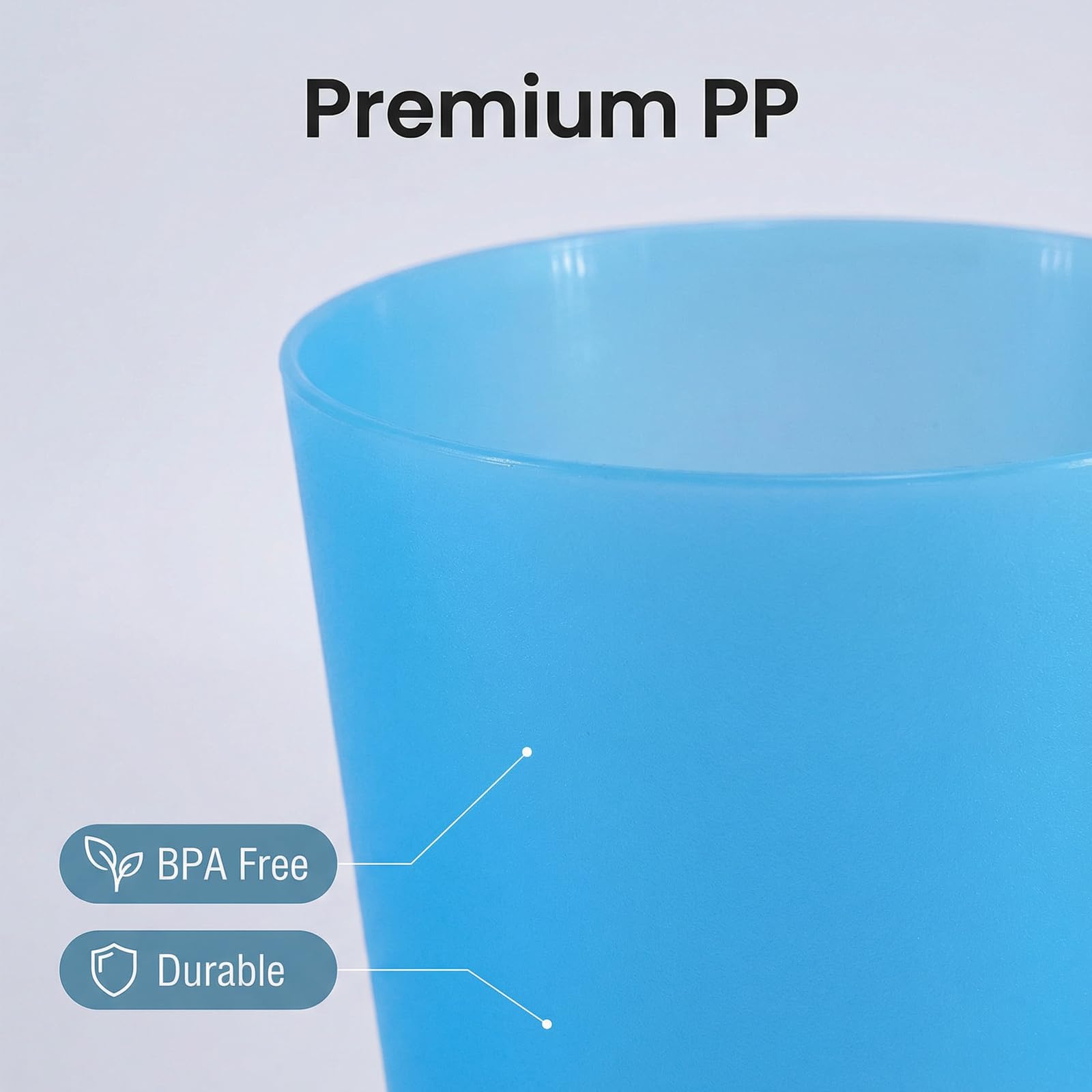 Vasos de plástico irrompibles de 32 onzas, juego de 12 vasos ligeros y grandes, reutilizables, sin BPA, aptos para lavavajillas, apilables