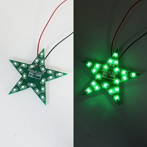 Miniatura 5 de Kit de práctica de soldadura DIY de cinco puntas en forma de estrella LED verde luz de respiración SMD SMT Electrónica Proyectos Kit de soldadura