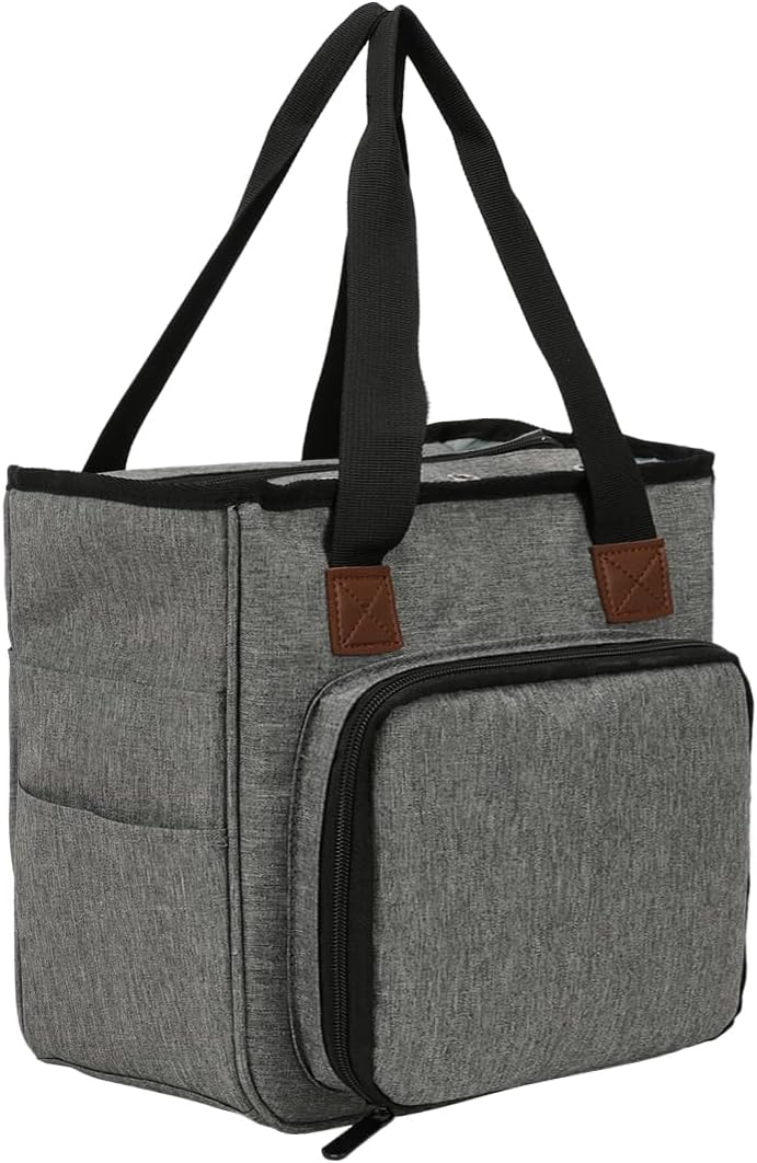 ZBEZBE Knitting & Crochet Tote Bag, Multi-Pocket Yarn Storage Organizer, Portable Yarn Holder for Knitting Needles, Crochet Hooks, Yarn Skeins & Craft Supplies