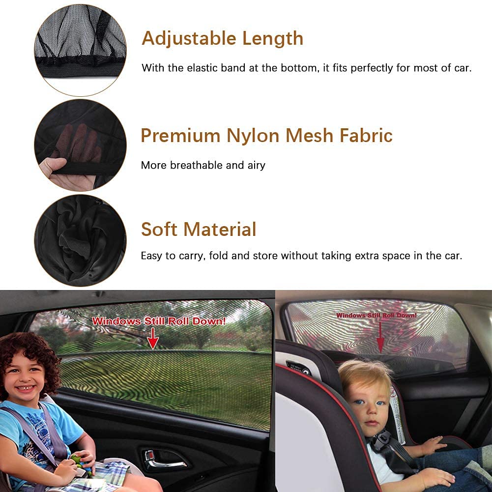 Ankaflex-2 Adet Araba Yan Pencere Güneşlik Bebek için Araç Perde Oto Makam Seyahat Perdesi Cibinlik