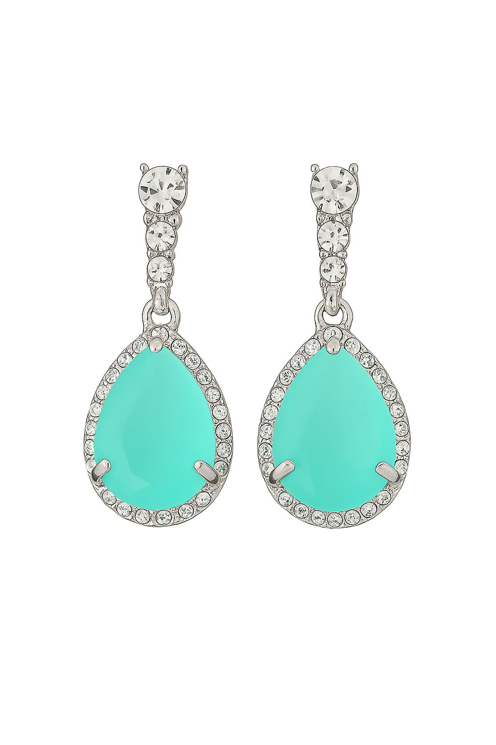 Elegant Lake Blue Cubic Zirconia Earrings for Women Fashion Jewelry Studs for Date Party Banquet Wedding Beautiful Gift