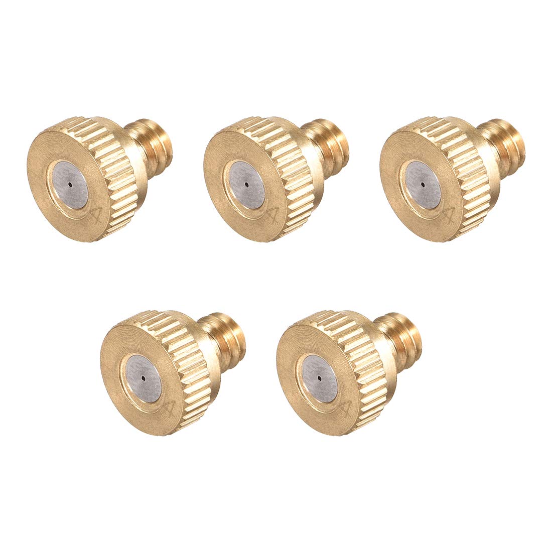 SOHNVWTGD Brass Misting Nozzle 10/24 UNC 0.4mm Orifice Dia Replacement Heads for Outdoor Cooling System 5 Pcs