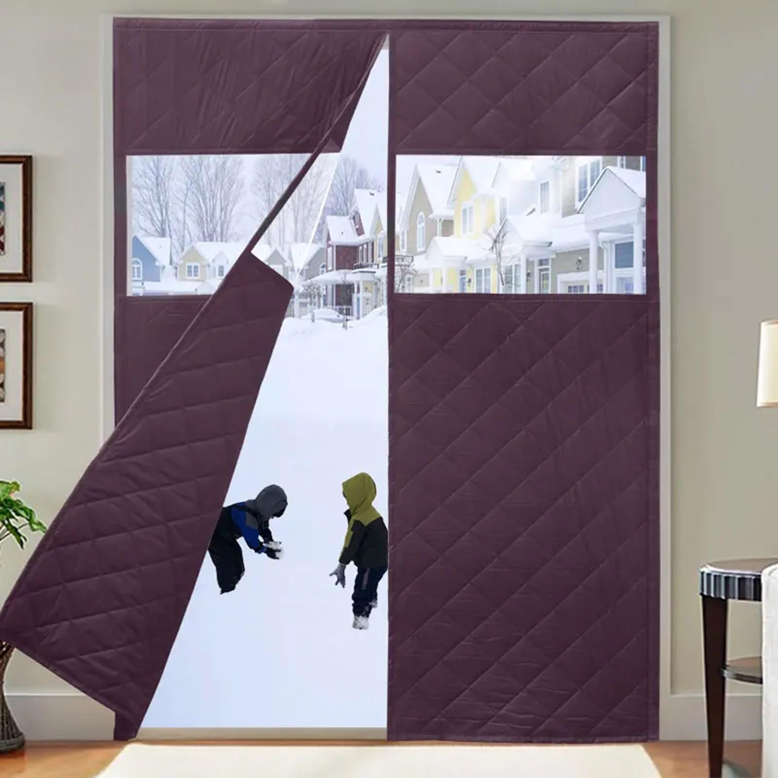 Rideau De Porte Magnétique Isolant - Thermique, Anti-froid, Fermeture Auto - Pour Entrée, Cuisine, Couloir (130x205 Cm)