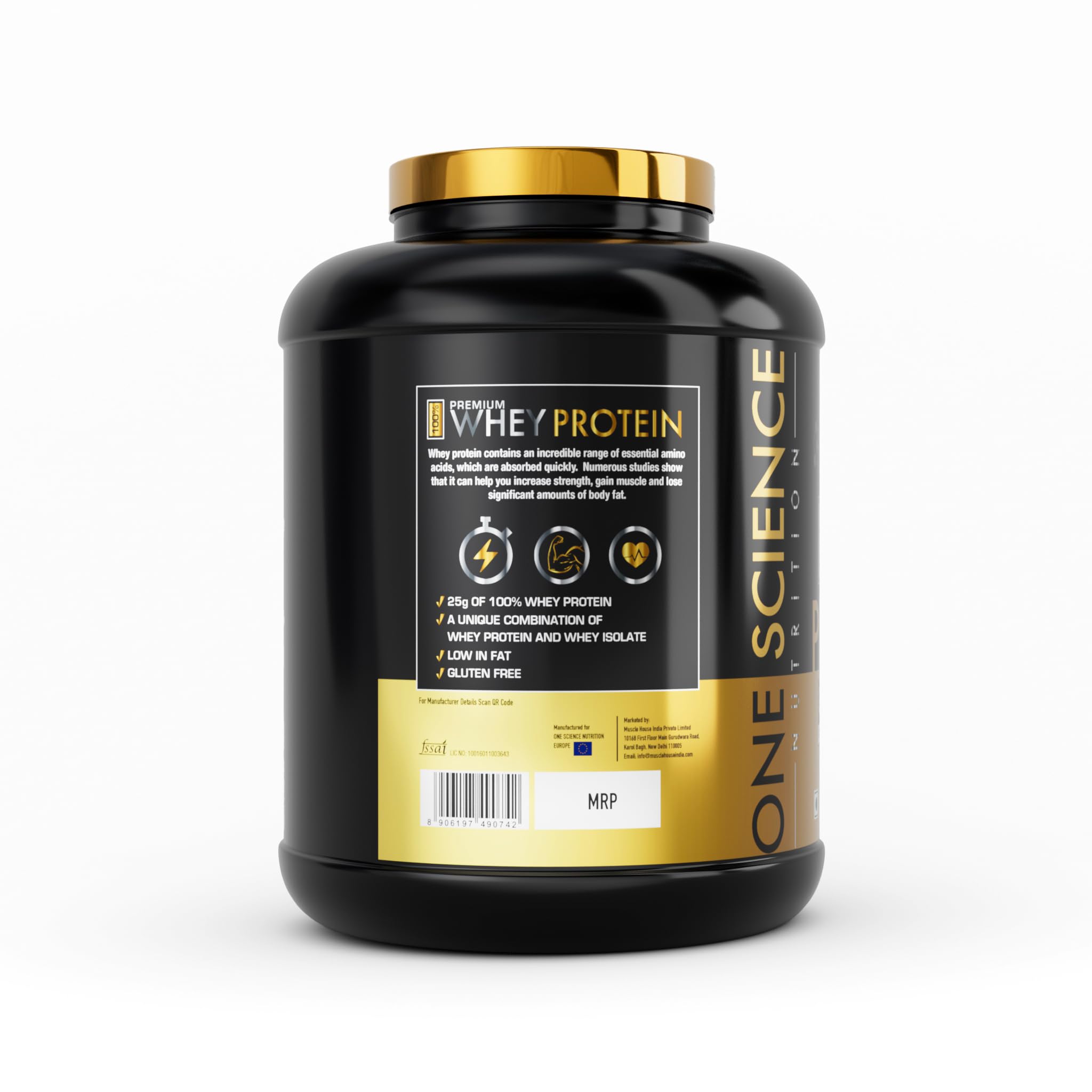 One Science Nutrition Whey Protein Powder | 25g Protein/Scoop | Muscle Gain, Power & Workout Recovery | Ice Coffee Flavour, 2.27 kg — Amazon image 3