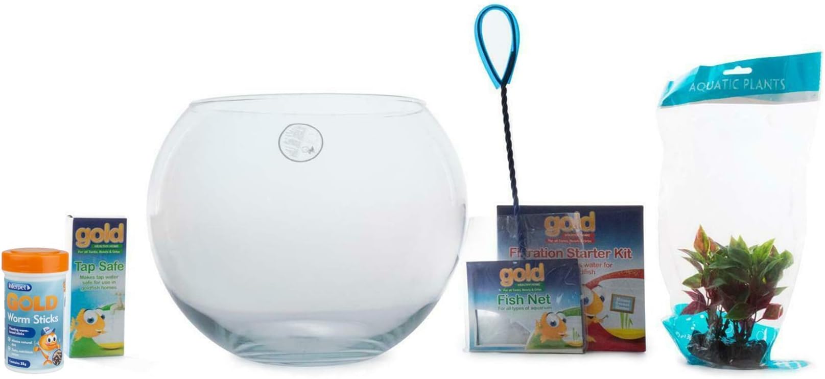 Goldfish Bowl Starter Kit PLUS Bowl - Pets Fish Aquatics Pet Water INT0618