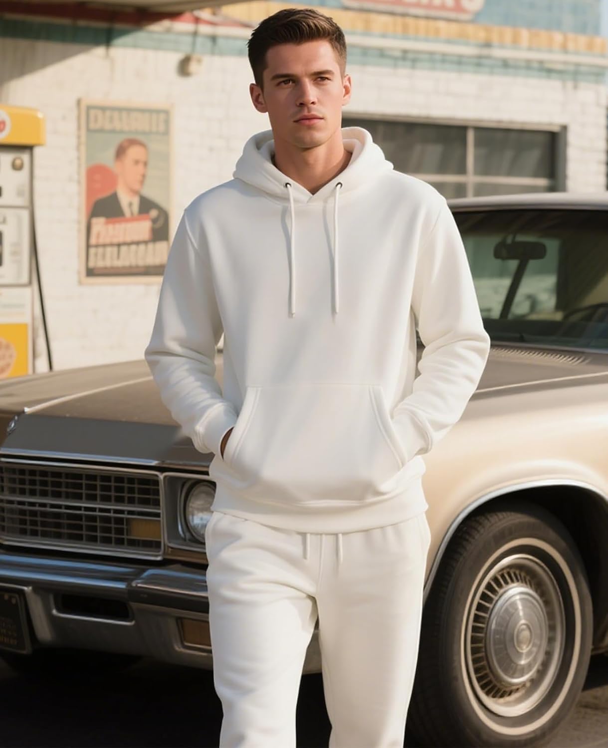 Men's Tracksuits 2 Piece Hoodie and Sweatpants Set Fleece Sweatsuits Casual Athletic Jogging Suit for Men - Image 4