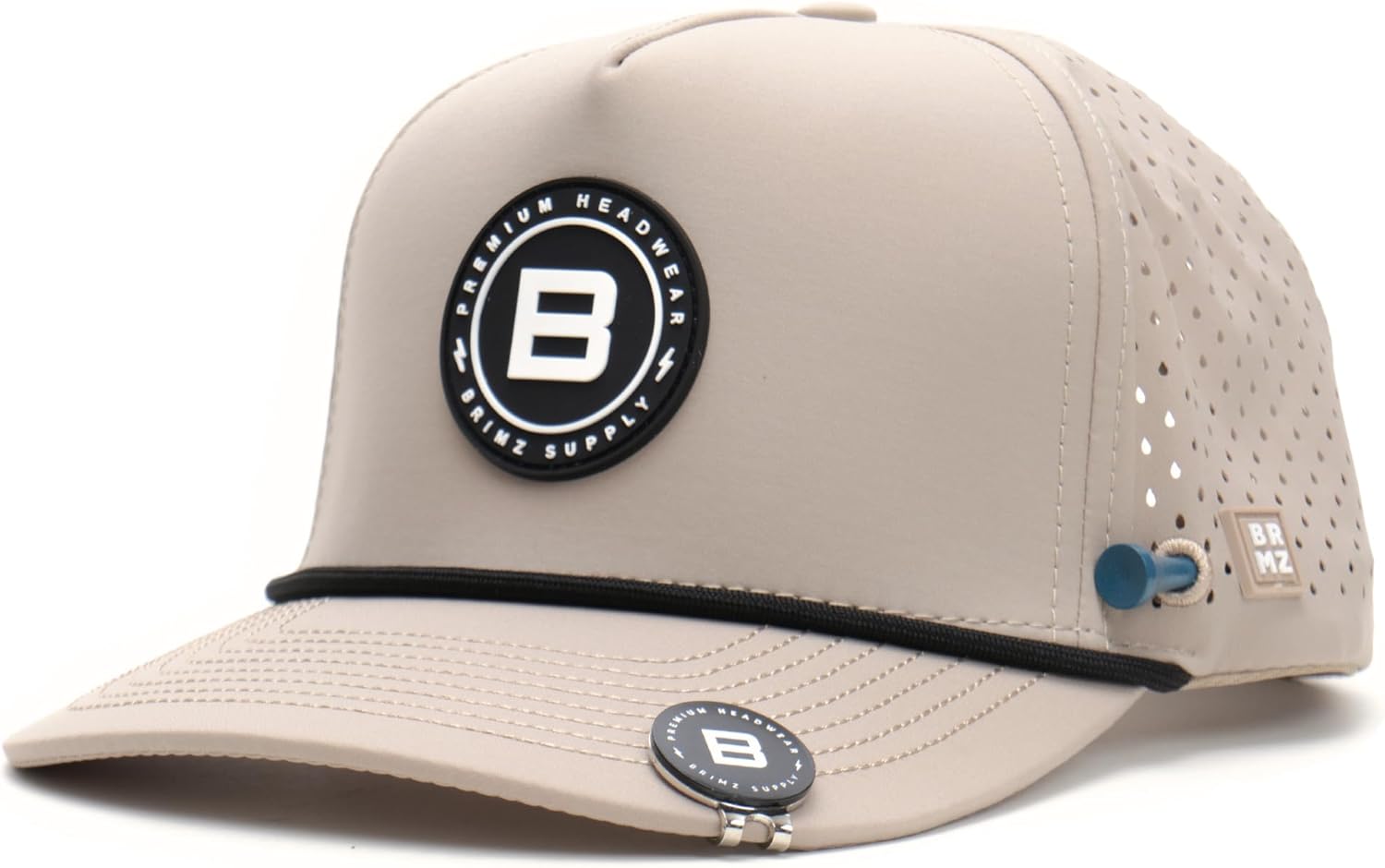 BRIMZ Golf Performance Hat – Magnetic Marker & Tee Holder, Breathable Snapback