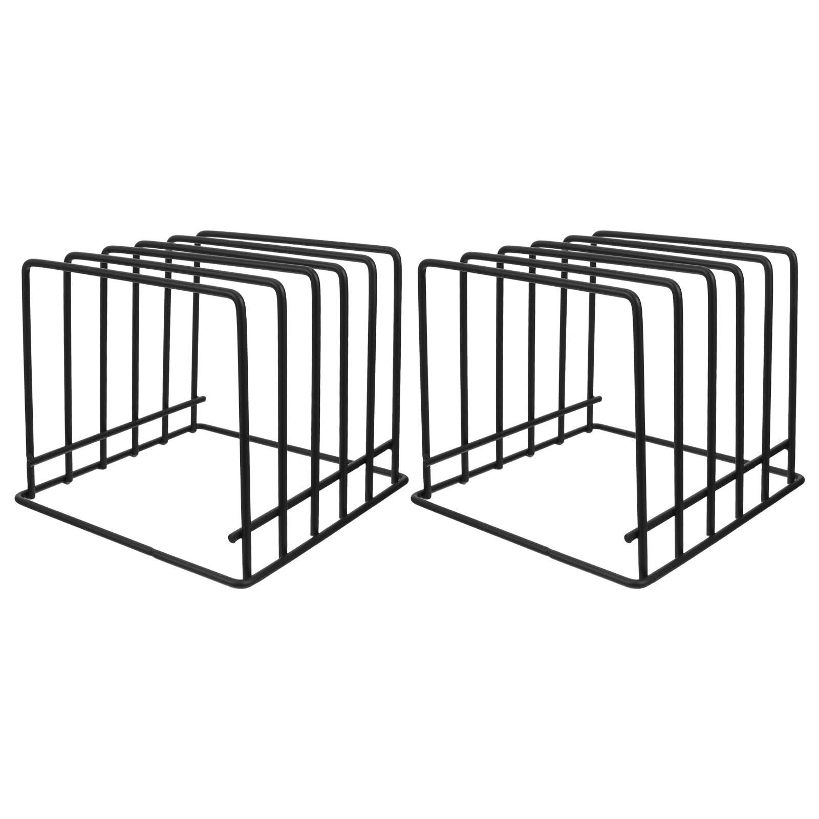 Soporte para Tabla de Cortar de Cocina Negro de Hierro con 5 Ranuras y Diseño Moderno, Organizador Versátil y Fácil de Limpiar para Sartenes y Bandejas en Armarios o Despensas,