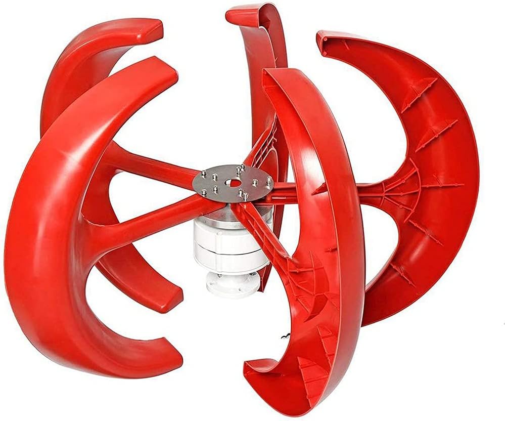 MIAOLIANG Aerogenerador 400W 12V 24V 5 Palas Generador de Eje Vertical de Viento Generador de imán Permanente Kit de turbina de Viento para híbridos domésticos Farola Marina,24V
