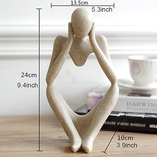 Miniatura 2 de Nice purchase Estatua abstracta de pensador moderno, figura de resina de arenisca, arte tallado a mano para el hogar, oficina, estantería,