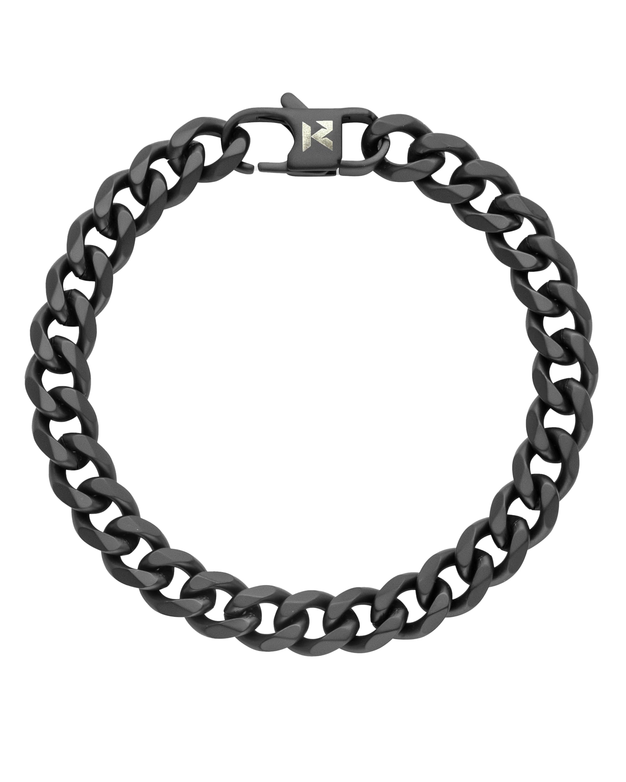 Cuban Bracelet Armband Schwarz 8mm für Damen und Herren mit hochwertiger DLC Beschichtung aus Edelstahl