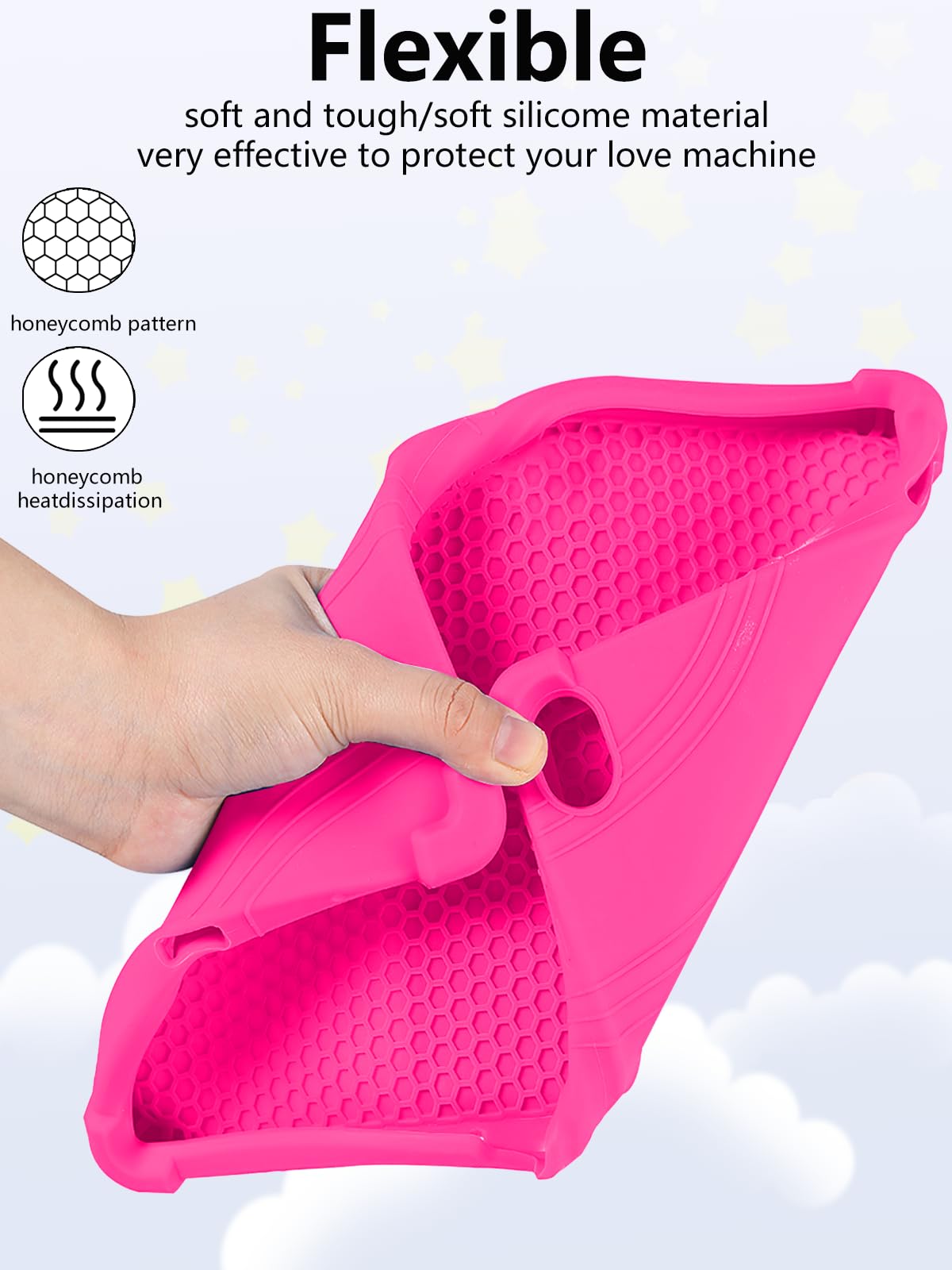 SKYEGG K13 10 Inch Tablet Protective Case, yystao Kids Soft Silicone Case Compatible with SKYEGG K13, Adjustable Stand (Pink
