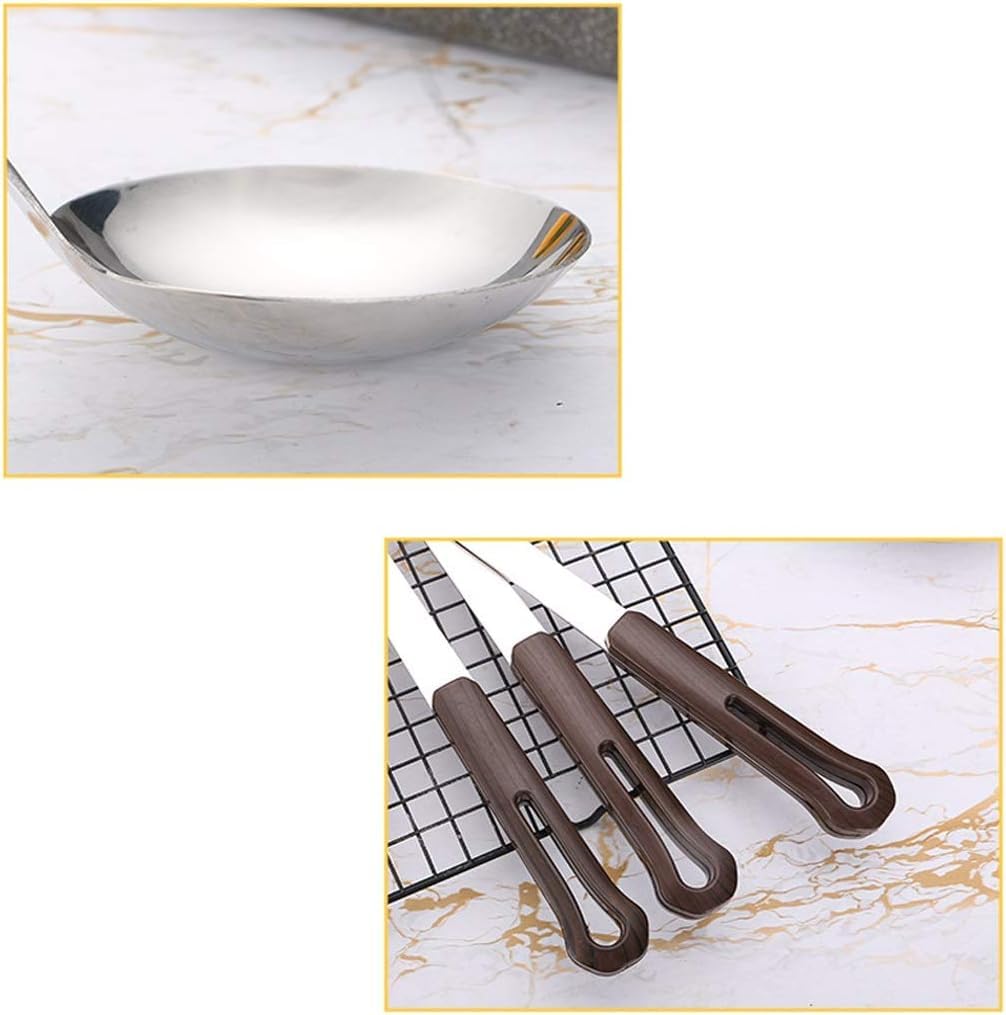 Kochutensilien, Küchenutensilien-Set aus Stahl, antihaftbeschichtet und hitzebeständig, beste Küchenutensilien, 6 Küchenutensilien-Sets natürlichem Holzsilikon, Kochutensilien-Sets
