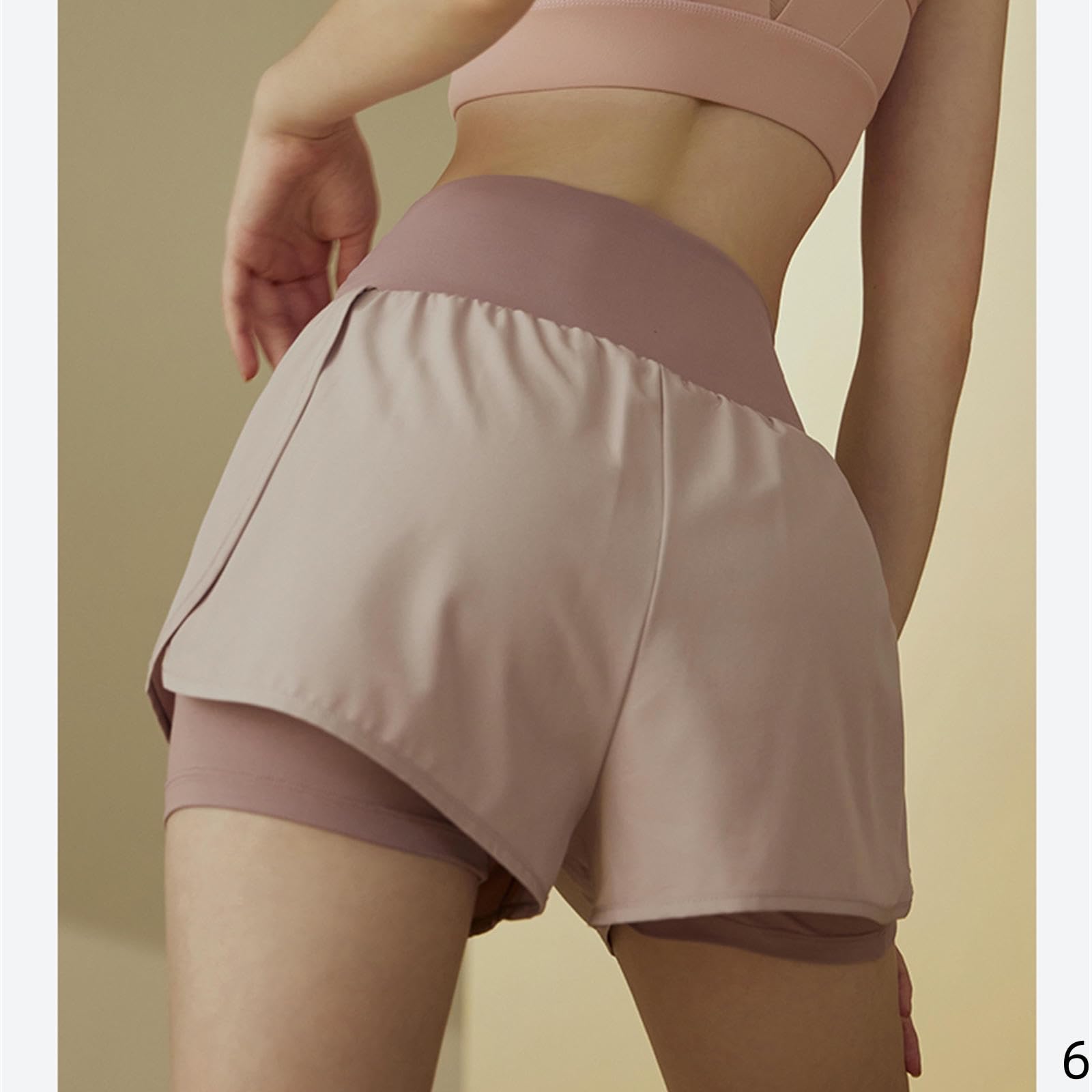 Short Femme Été Mince Faux Shorts Sportifs en Deux Pièces Pantalon De Fitness Anti-Exposition Féminin-Bleu Foncé-XL