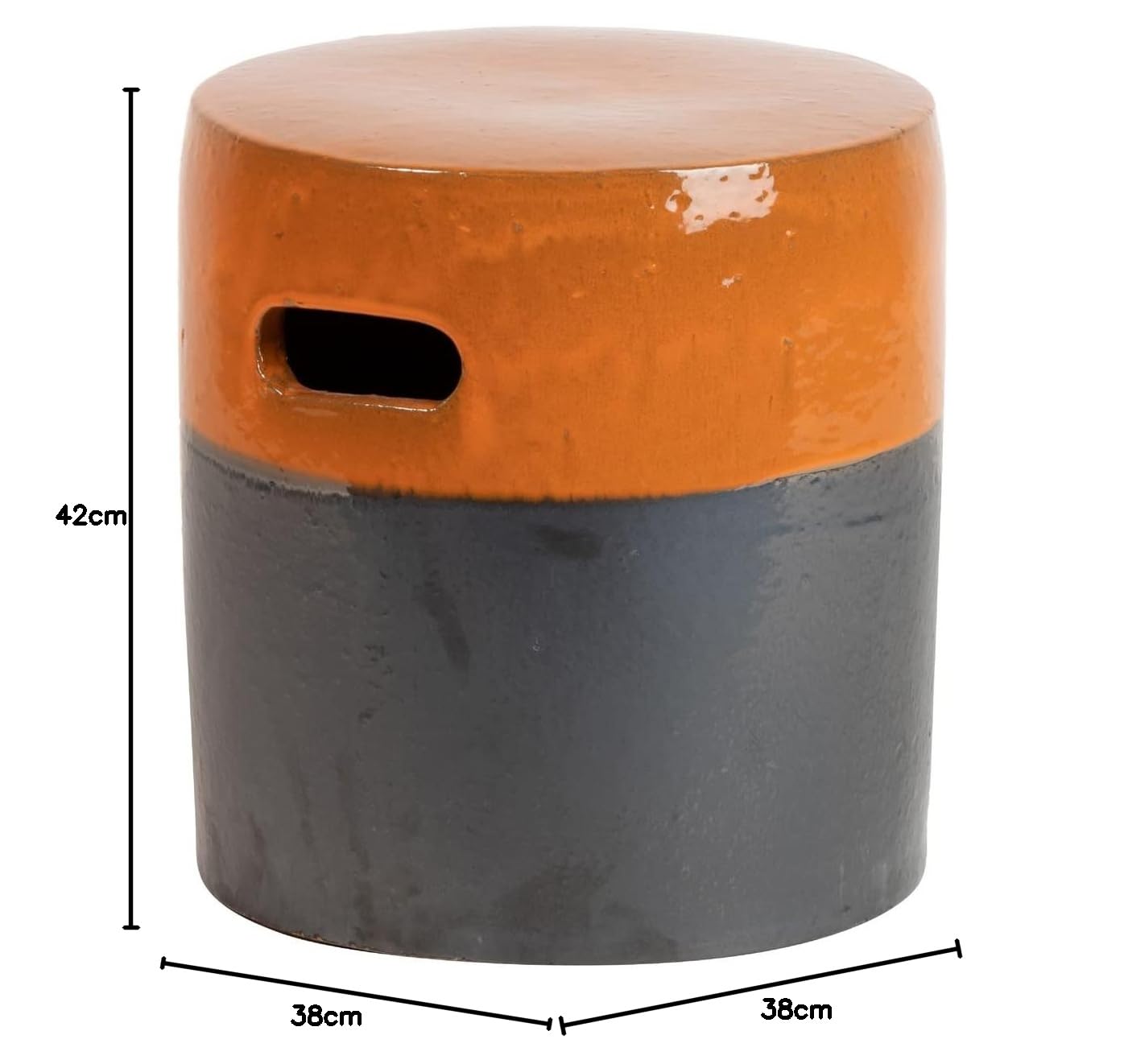 Adda Home Table d'appoint/Tabouret, Grès, Orange/Gris, 38X38X42CM