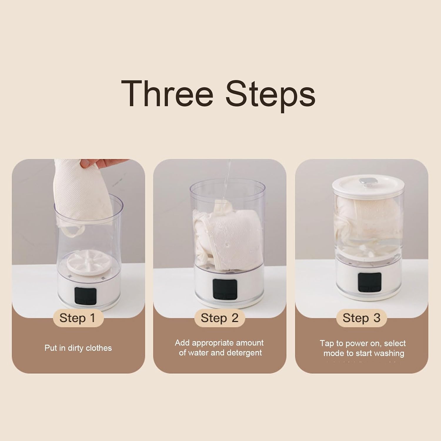 Underwear Washing Machine, 1L Mini Portable Washing Machine Rechargeable Underwear Washer Small Clothes Washer for Home, Hotel, RV, Travel & Camping