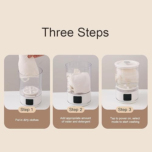 Miniatura 4 de Underwear Washing Machine, 1L Mini Portable Washing Machine Rechargeable Underwear Washer Small Clothes Washer for Home, Hotel, RV, Travel & Camping