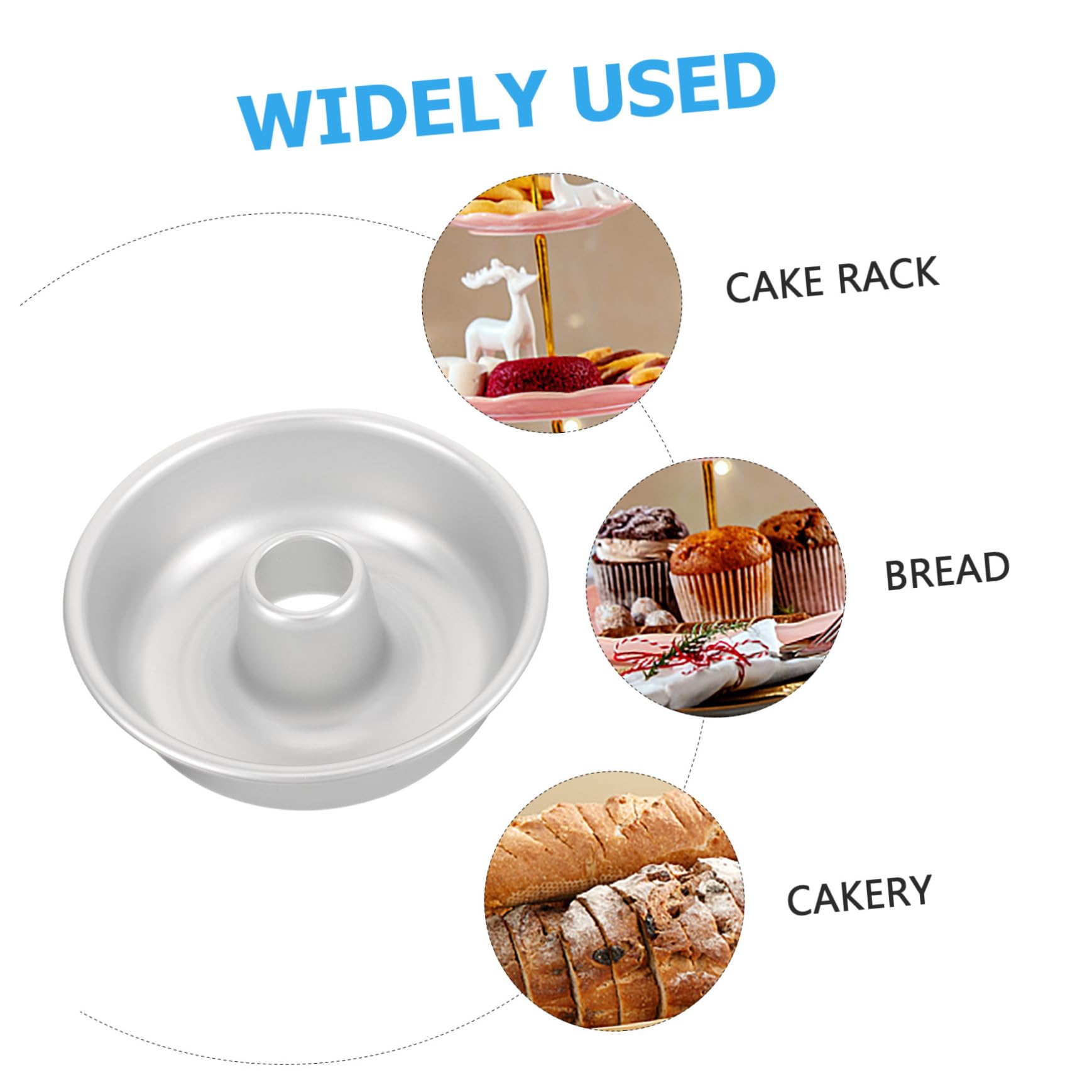 Toyvian Moule à Gâteau Creux en Alliage D'aluminium Antiadhésif Résistant la Chaleur pour Cuisson Four, Accessoire Pâtisserie Maison ou Boutique de Gâteaux
